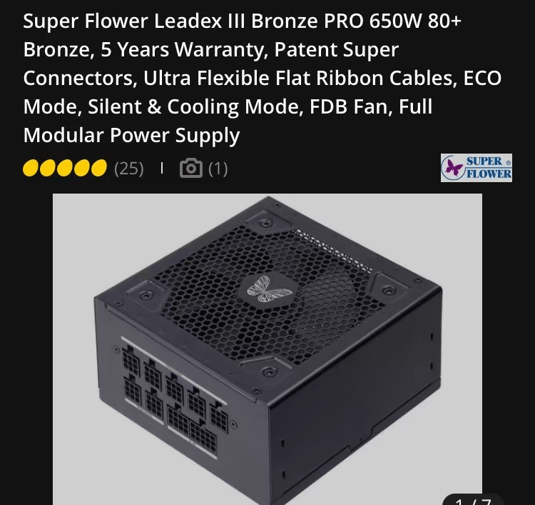 Superflower Leadex Pros III x6 650watt
