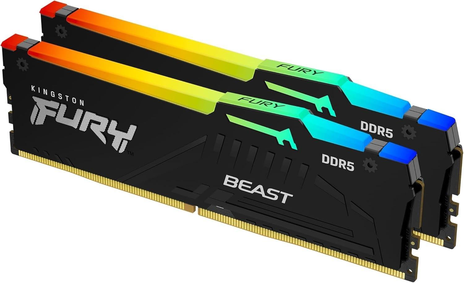 Kingston FURY Beast RGB 64GB (2x32GB) DDR5 6400 CL32 AMD EXPO RAM Kit