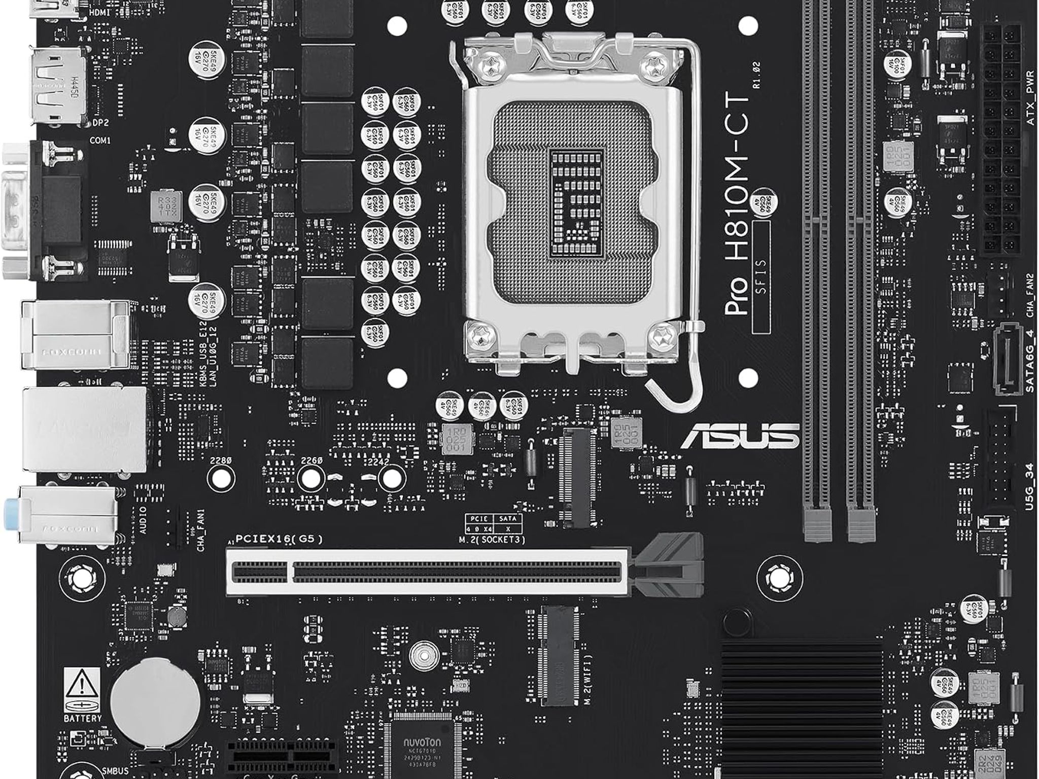 ASUS PRO H810M-CT Intel H810 LGA 1851 microATX DDR5 Desktop Motherboard