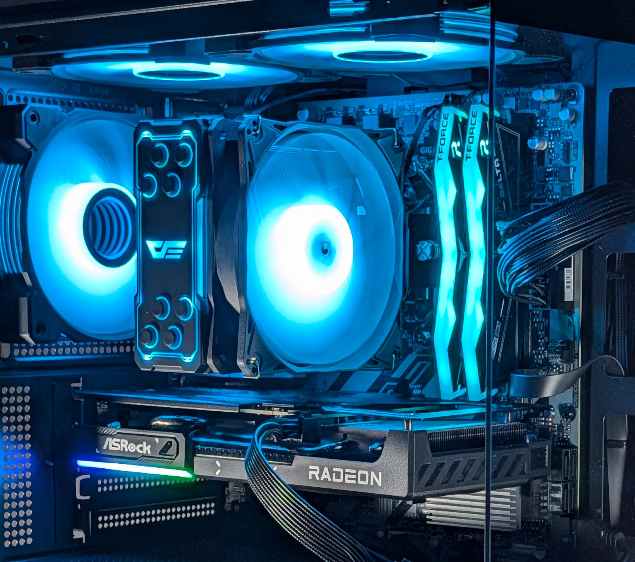 🩵🖤Ryzen 5 7600/RX 9060 XT 8GB Gaming/Streaming PC🩵🖤