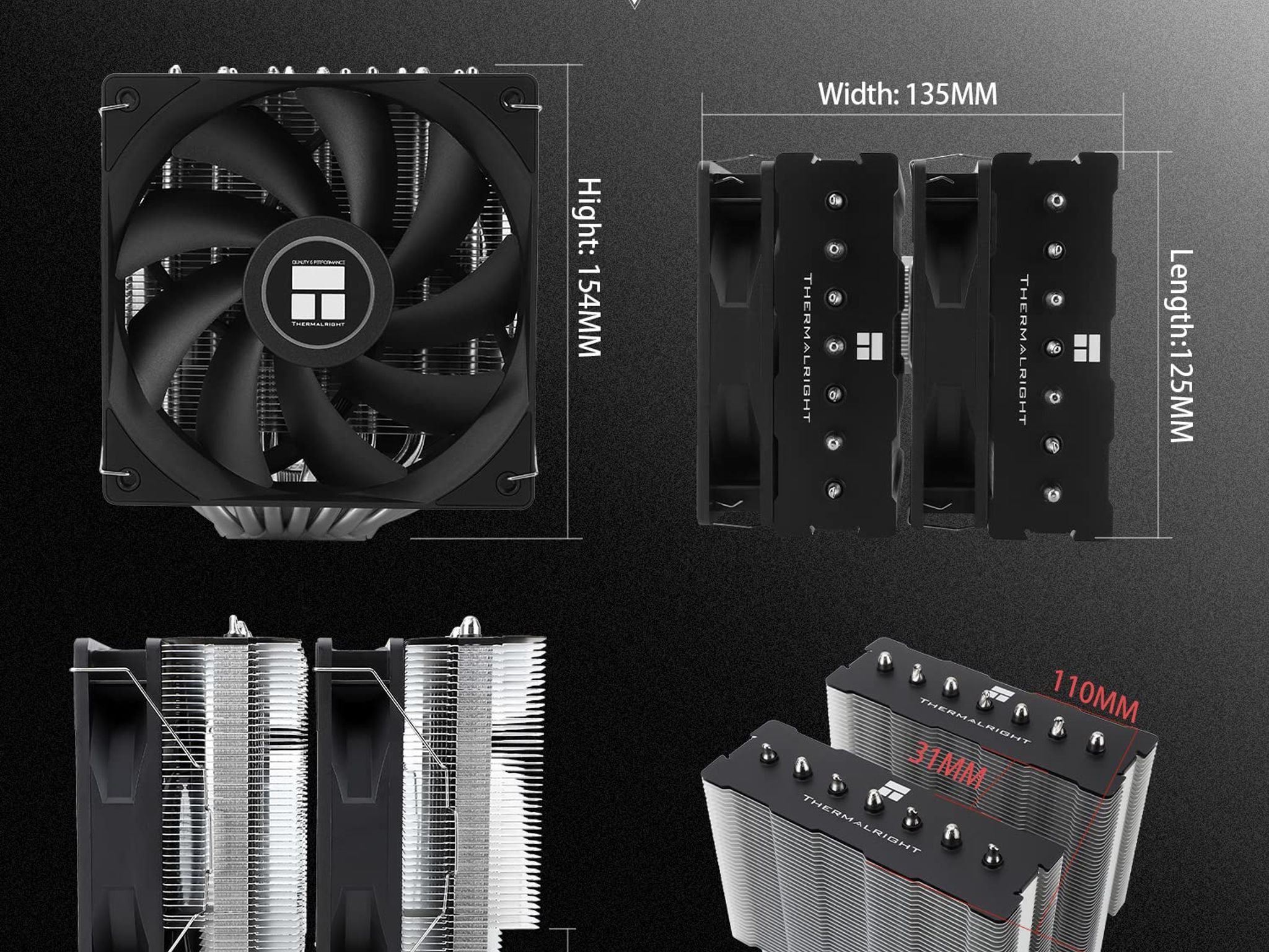 Thermalright Phantom Spirit 120SE CPU Cooler, 7 Heat Pipes Dual Tower 120mm
