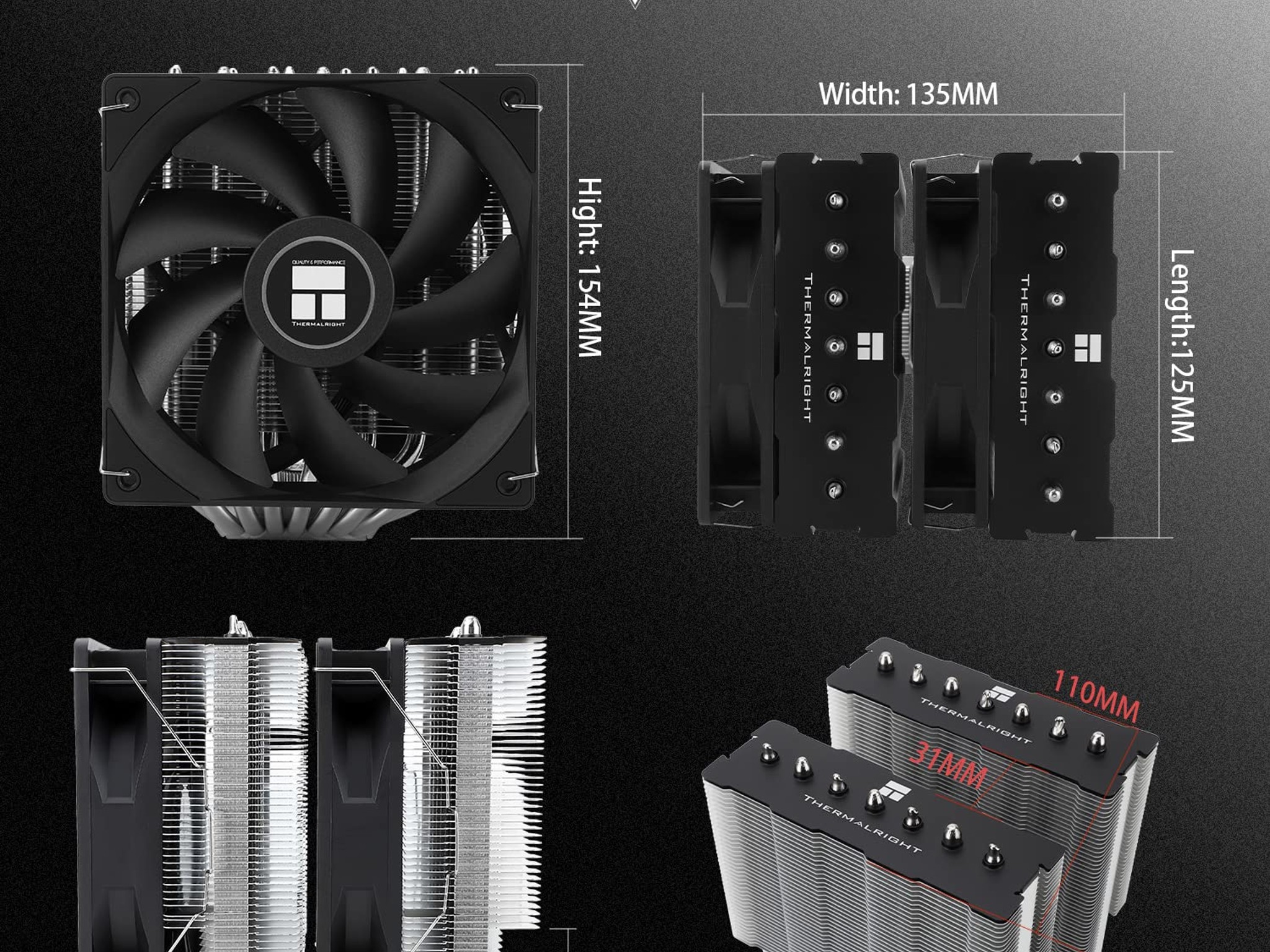Thermalright Phantom Spirit 120SE CPU Cooler, 7 Heat Pipes Dual Tower 120mm