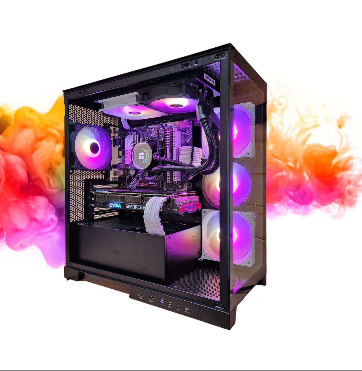SALE: RTX 3080 + Ryzen 5600G + 32GB RAM + 1TB SSD + 6 Fans + Full RGB ( Black and White Gaming PC )