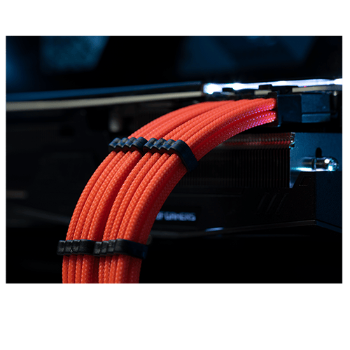CableMod Sleeved 16-Pin 12VHPWR GPU Extension Cable 2-Pack Orange - New