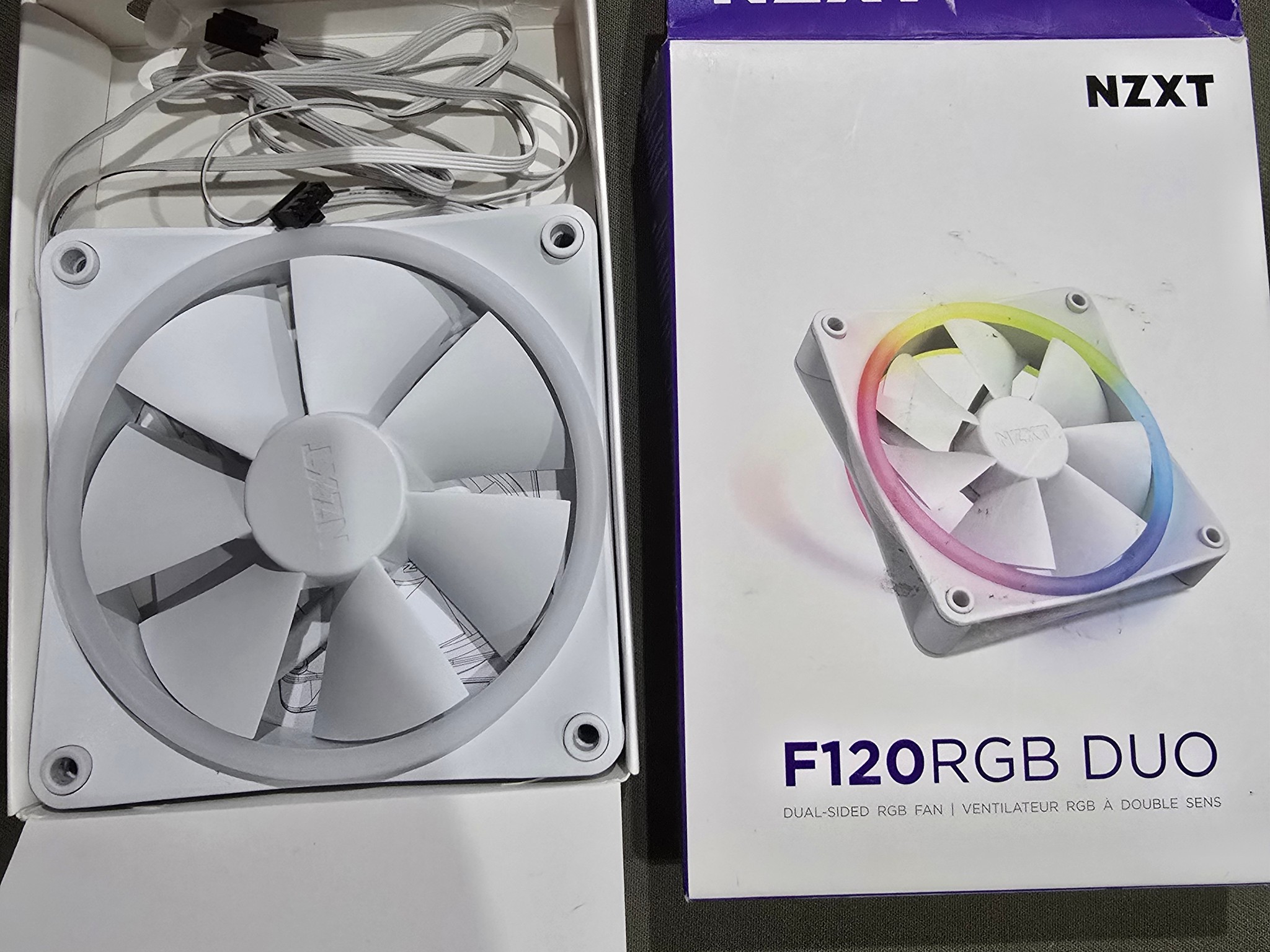 NZXT F120RGB Duo - 120mm Dual-Sided RGB Fan USED