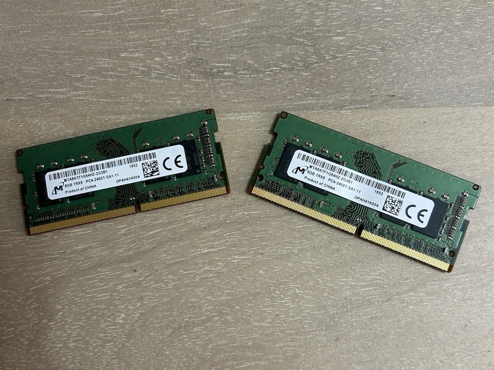 16GB (2x8GB) Micron DDR4 SODIMM Laptop RAM PC4-2400T1Rx8 MTA8ATF1G64HZ