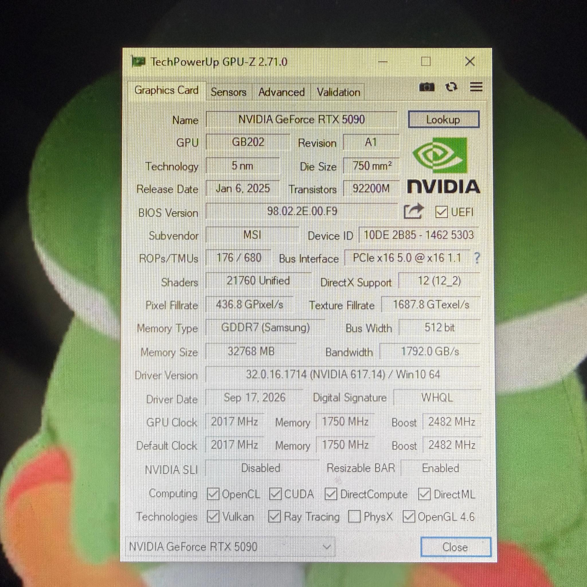MSI GeForce RTX 5090 32G GAMING TRIO OC