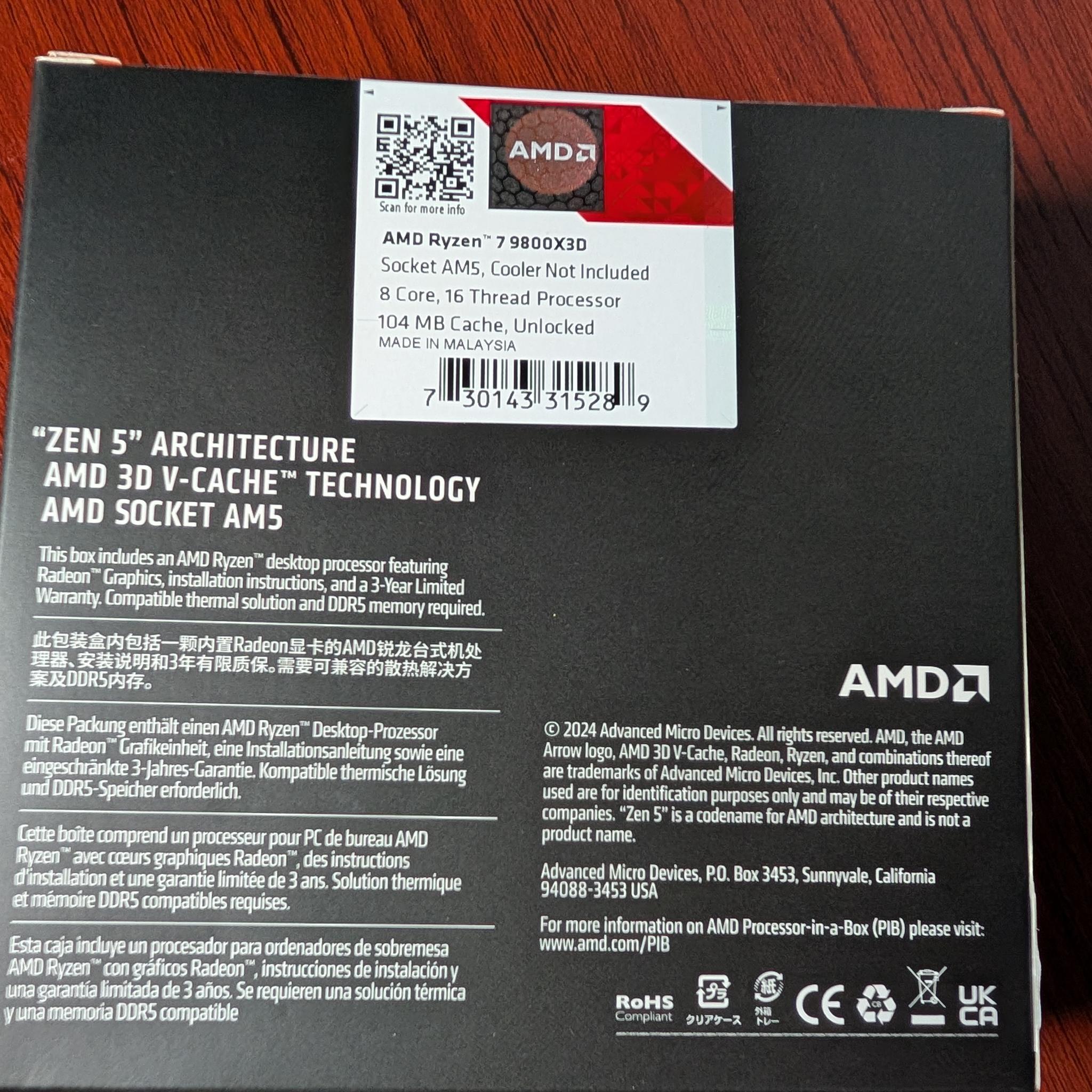 AMD Ryzen 7 9800X3D *BRAND NEW SEALED*