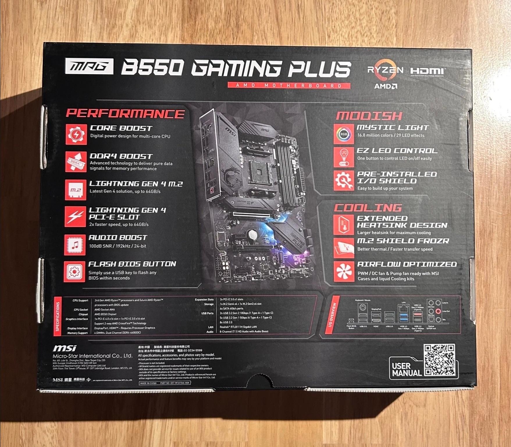 MSI - B550 GAMING PLUS (Socket AM4) AMD