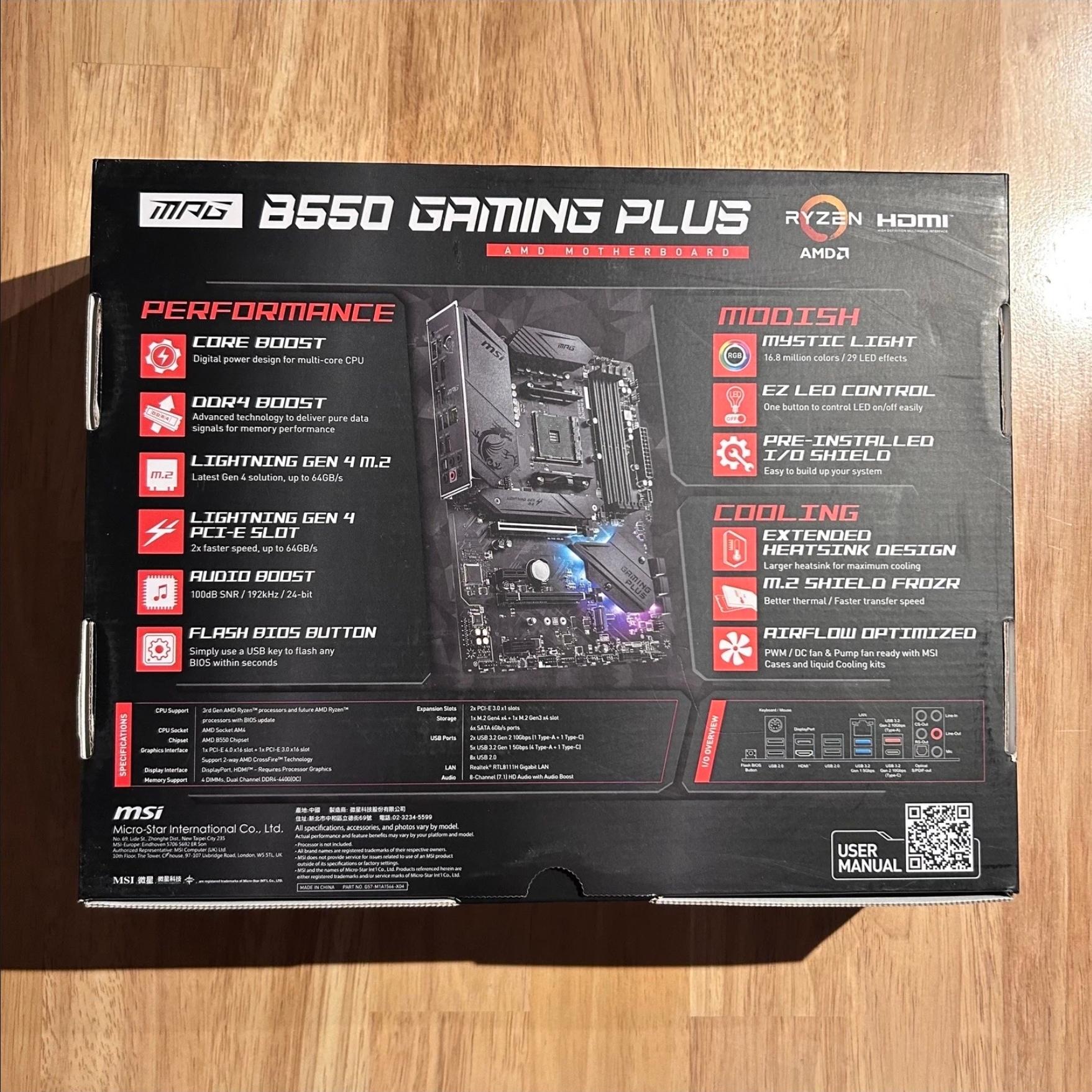 MSI - B550 GAMING PLUS (Socket AM4) AMD