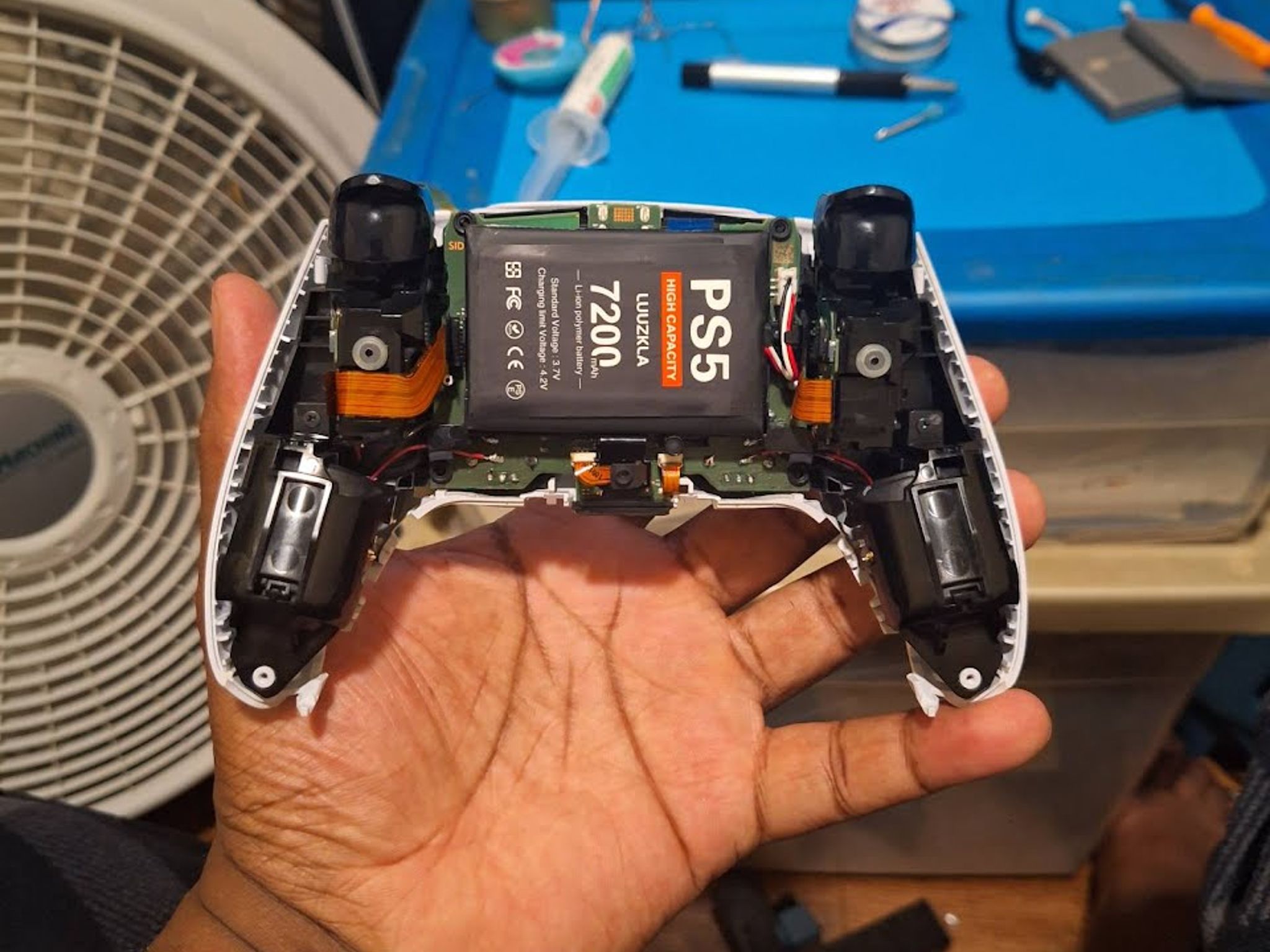 PS5 DualSense Wireless Controller with Hall-Effect Sticks and Extended 7200mah Battery
