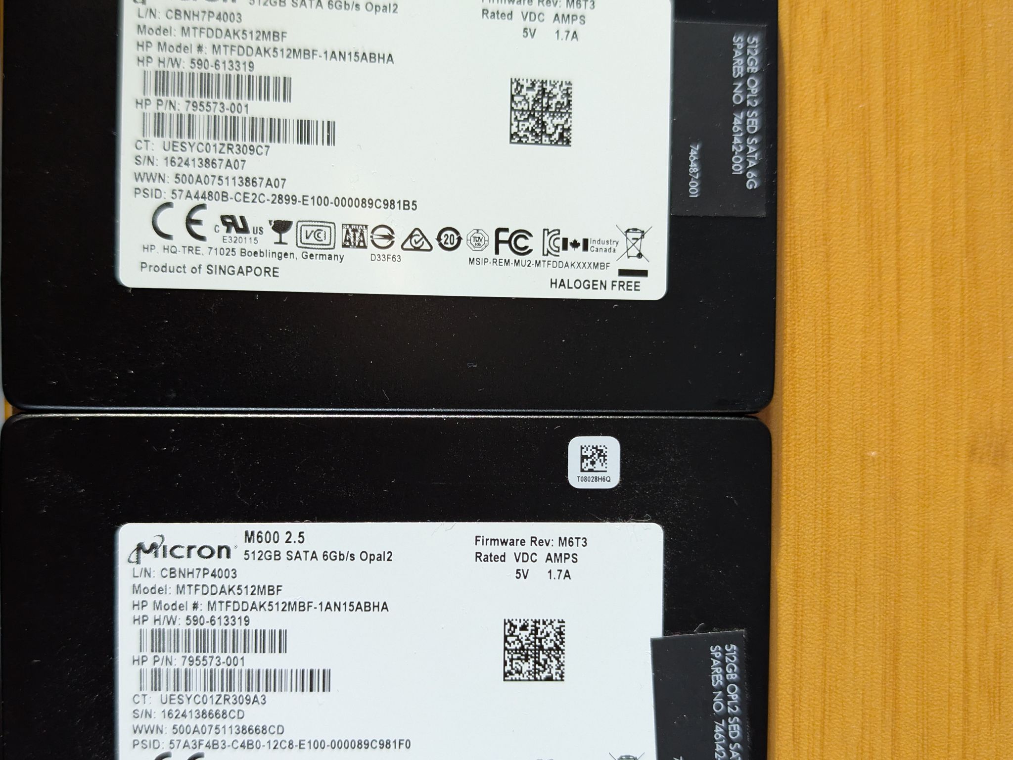 Micron M600 512GB SSD - MLC NAND - 100% Health
