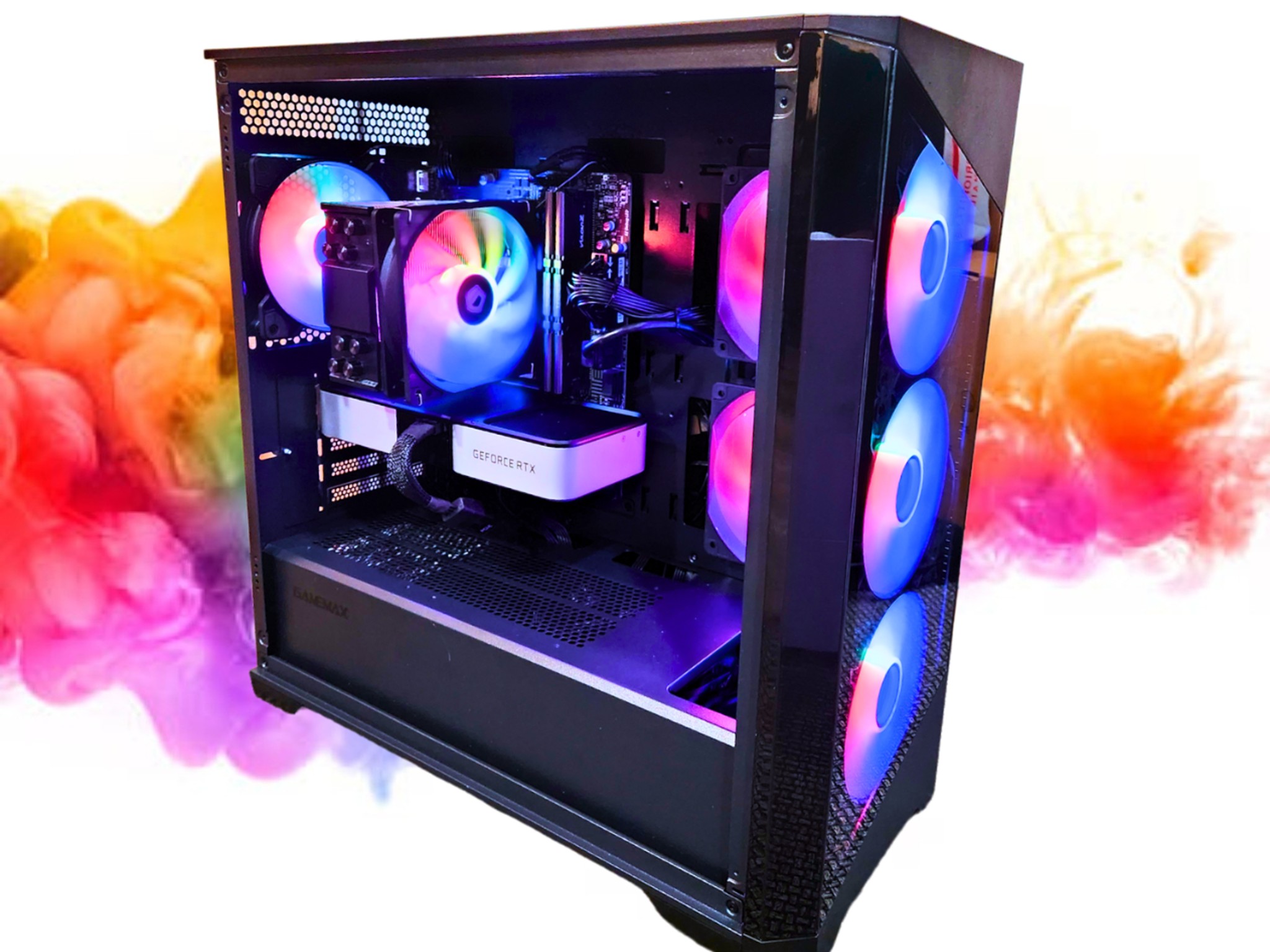 SALE: RTX 3060 TI + i5 11400 + 16GBs DDR4 RAM + 512GB SSD + 7 RGB Fans ( Black RGB Gaming PC )