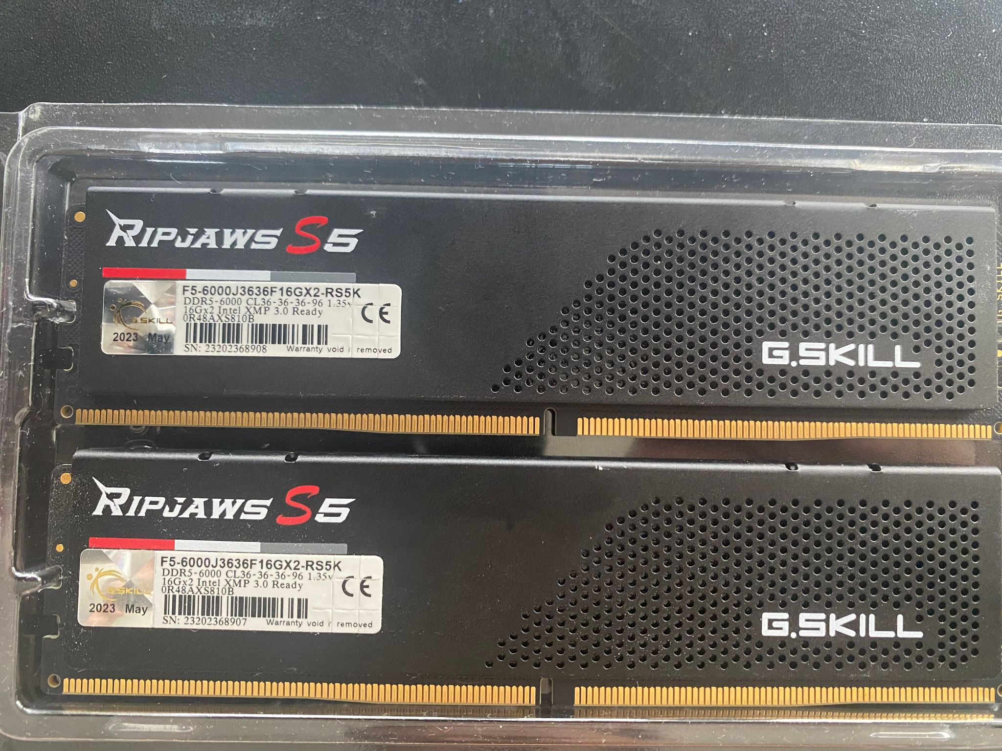 G.Skill Ripjaws S5 32GB 2 x 16GB DDR5-6000 PC5-48000 CL36 Dual Channel Desktop Memory Kit