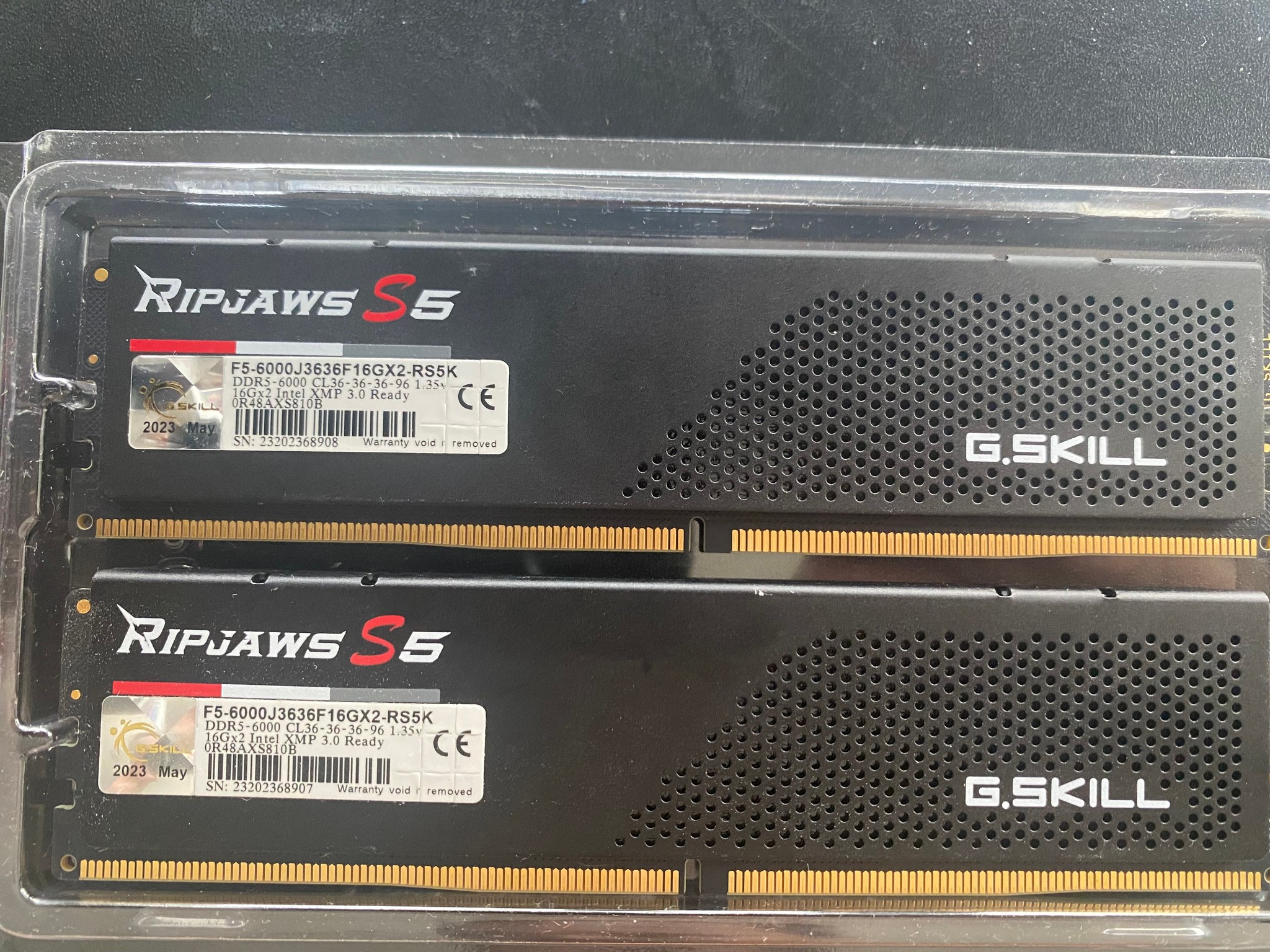 G.Skill Ripjaws S5 32GB 2 x 16GB DDR5-6000 PC5-48000 CL36 Dual Channel Desktop Memory Kit