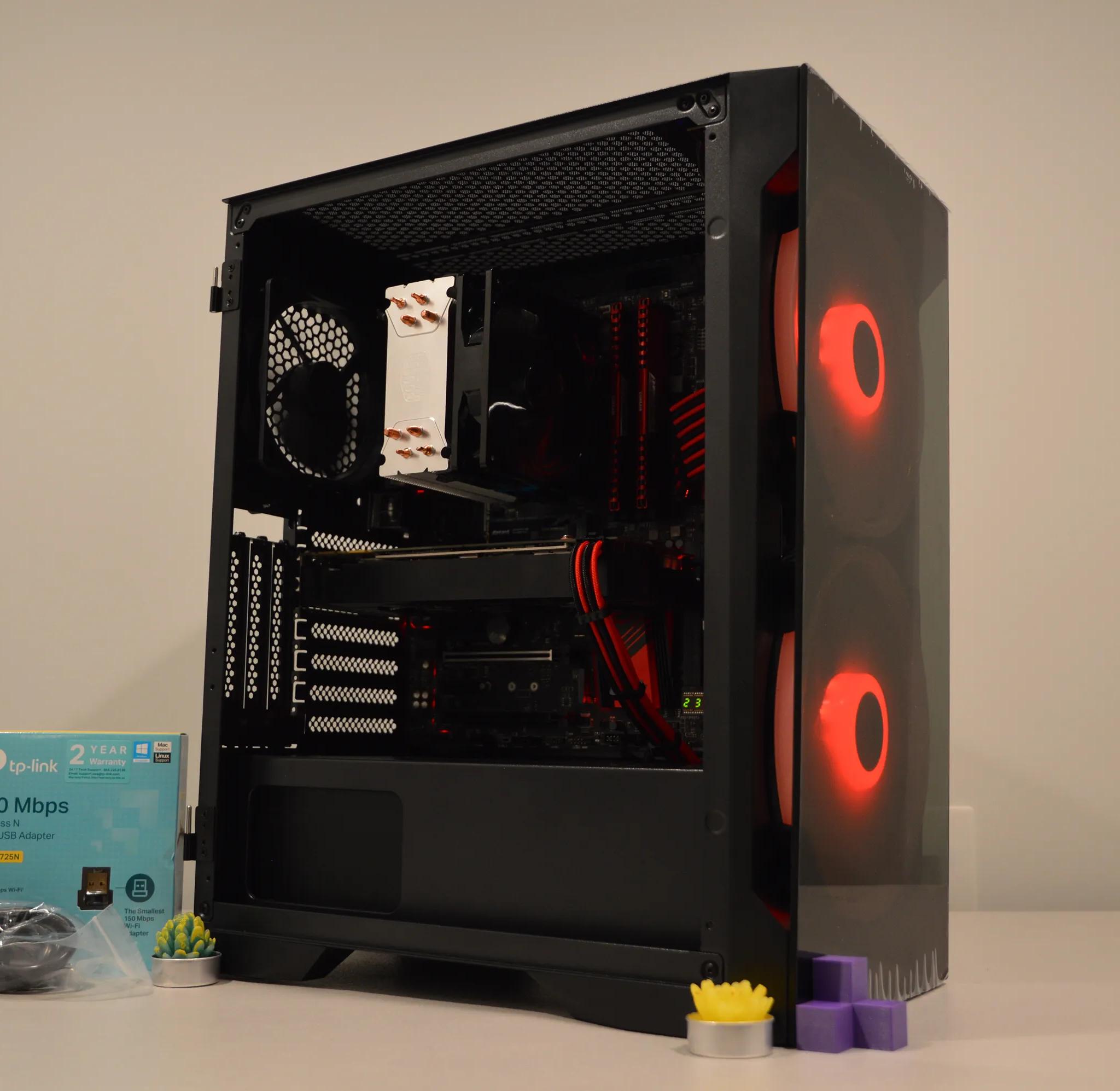 ⚫️🔴 Midnight Cherry 🔴⚫️ | Intel i5-6600K | NVIDIA GTX 1070 8GB | 16GB RAM | 256GB SSD + 1TB HDD |