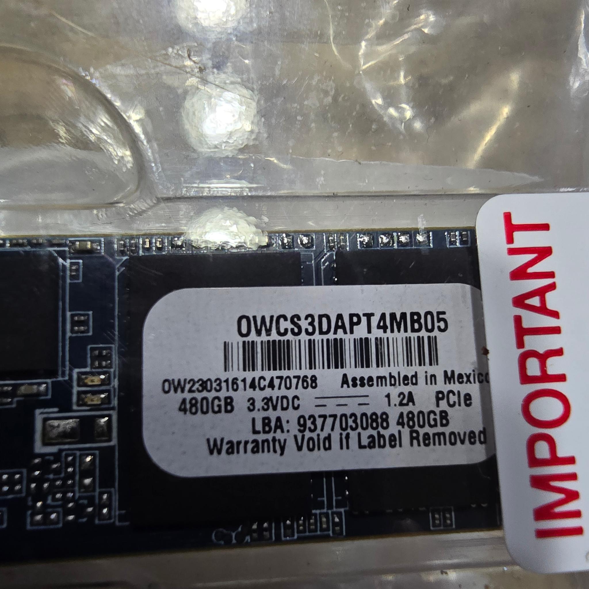 OWC Aura Pro X2 480GB NVMe SSD for Select 2013 and Later Macs