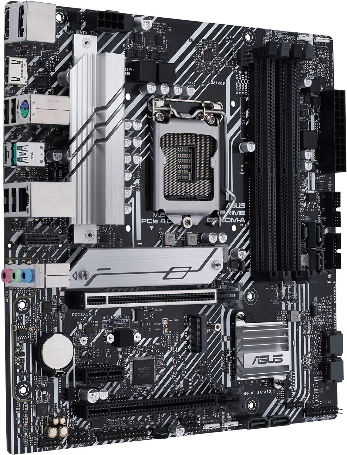 ASUS PRIME B560M-A Intel B560 LGA 1200 microATX DDR4 Desktop Motherboard