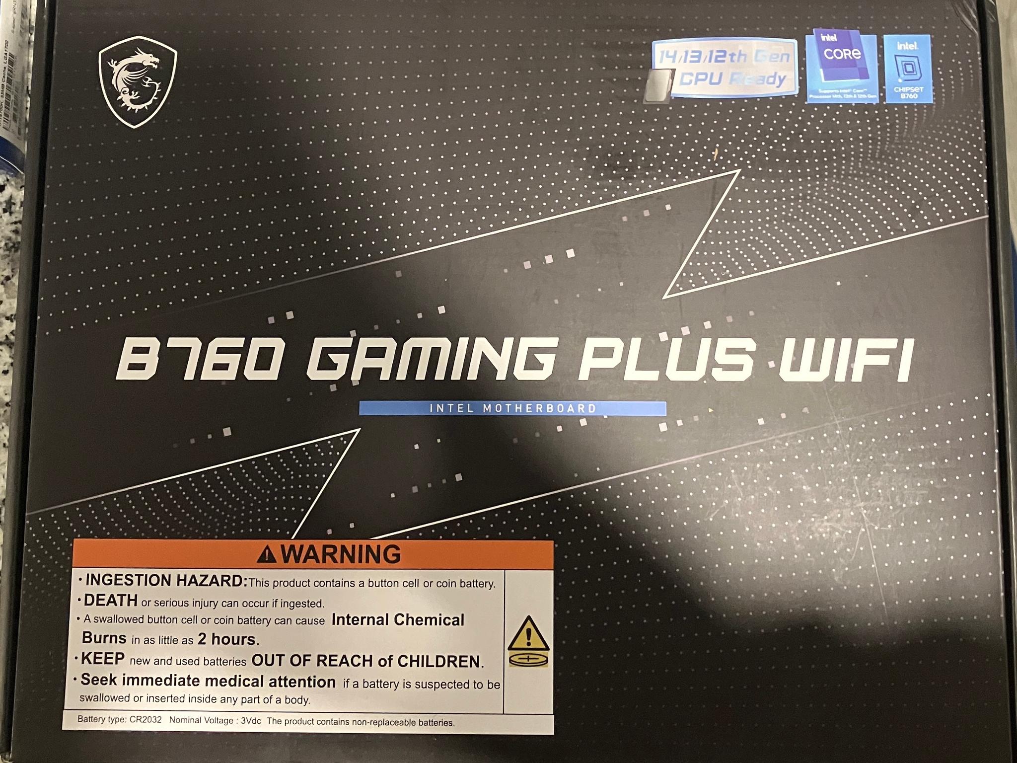 MSI B760 GAMING PLUS WIFI V1 DDR5 12/13/14 GEN