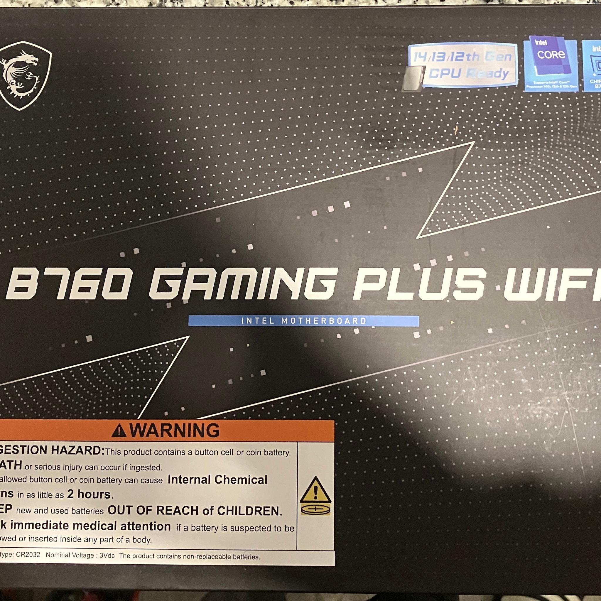 MSI B760 GAMING PLUS WIFI V1 DDR5 12/13/14 GEN