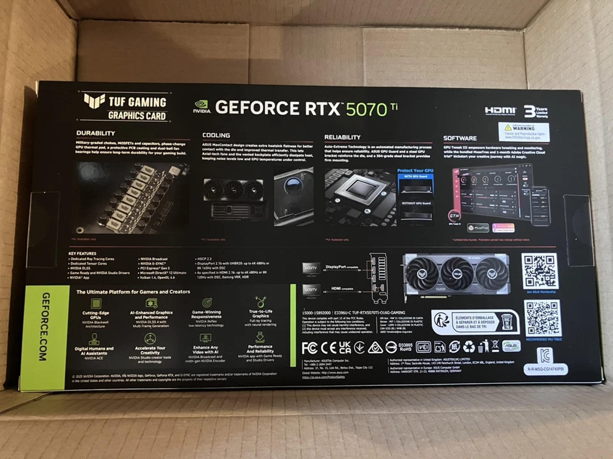 ASUS TUF Gaming GeForce RTX 5070 Ti OC Edition 16GB