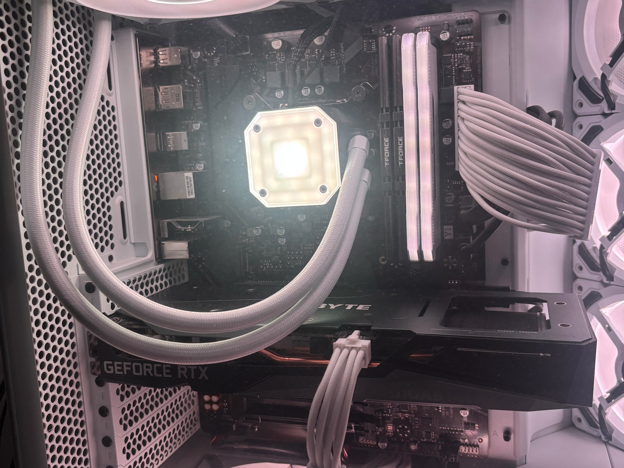 White RGB Gaming PC - i9-11900K, RTX 3050 8GB, 48GB RAM, 3TB+ Storage, 360mm Corsair AIO