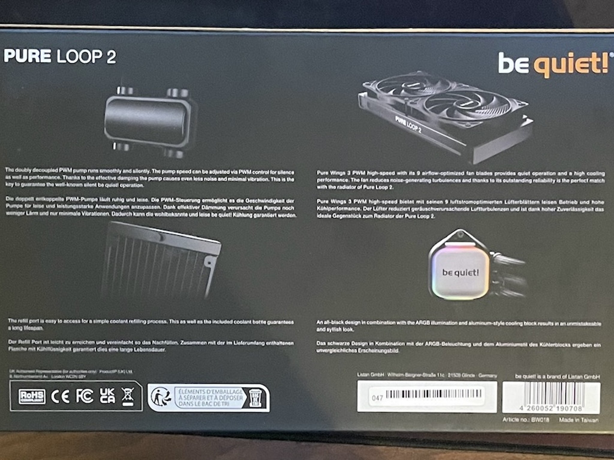 be quiet! Pure Loop 2 280mm AIO with 2x Pure Wings 3 Fans
