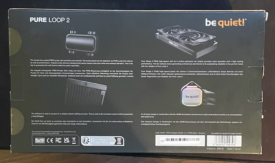 be quiet! Pure Loop 2 280mm AIO with 2x Pure Wings 3 Fans