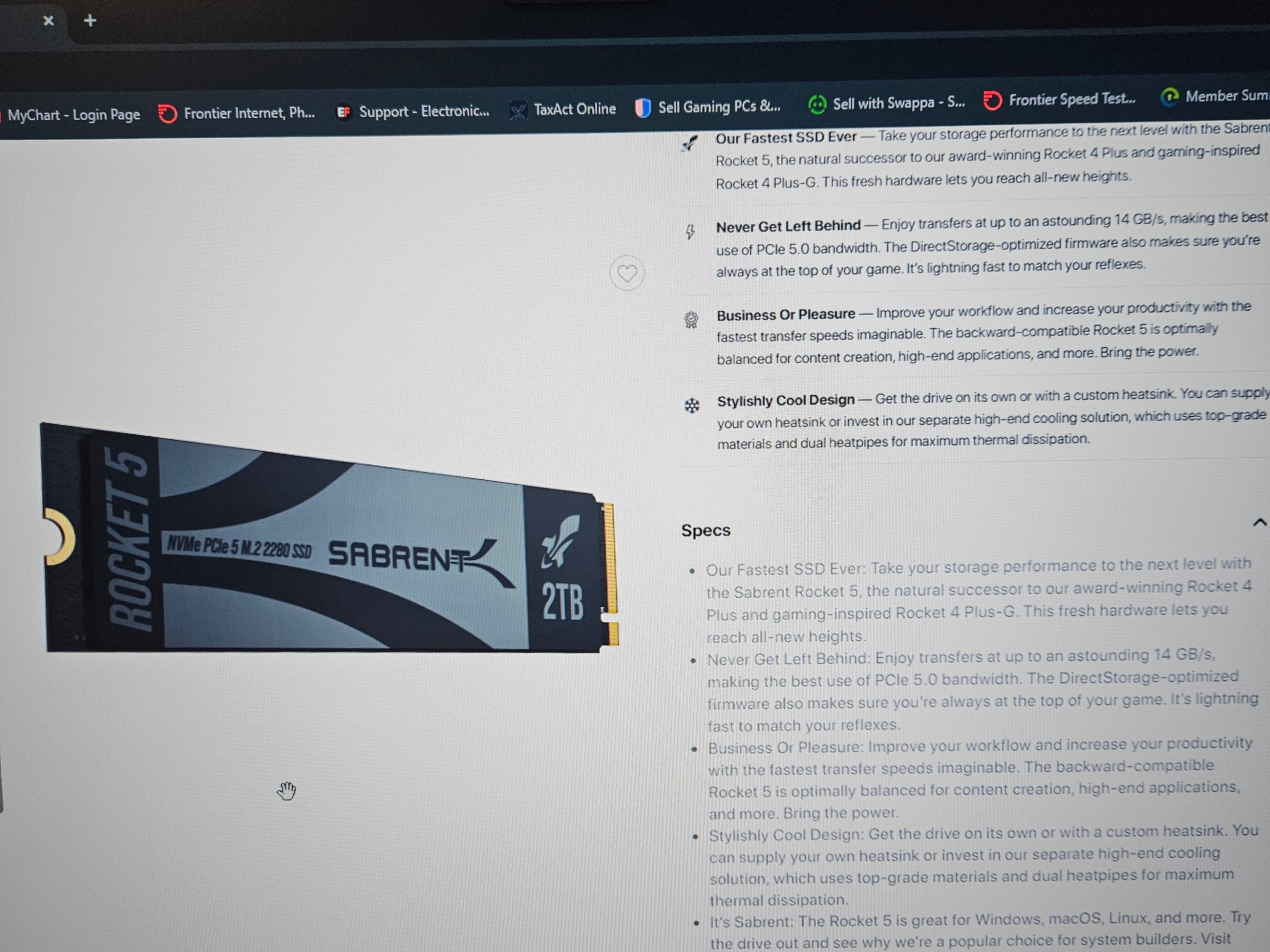 Coming Soon!! Sabrent Rocket 5-2TB NVME SSD with Free Heatsink and NVME SSD Enclosure