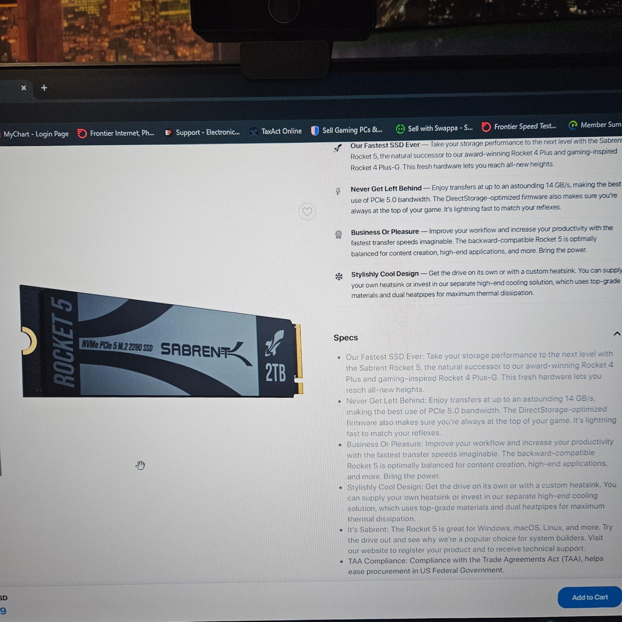 Coming Soon!! Sabrent Rocket 5-2TB NVME SSD with Free Heatsink and NVME SSD Enclosure