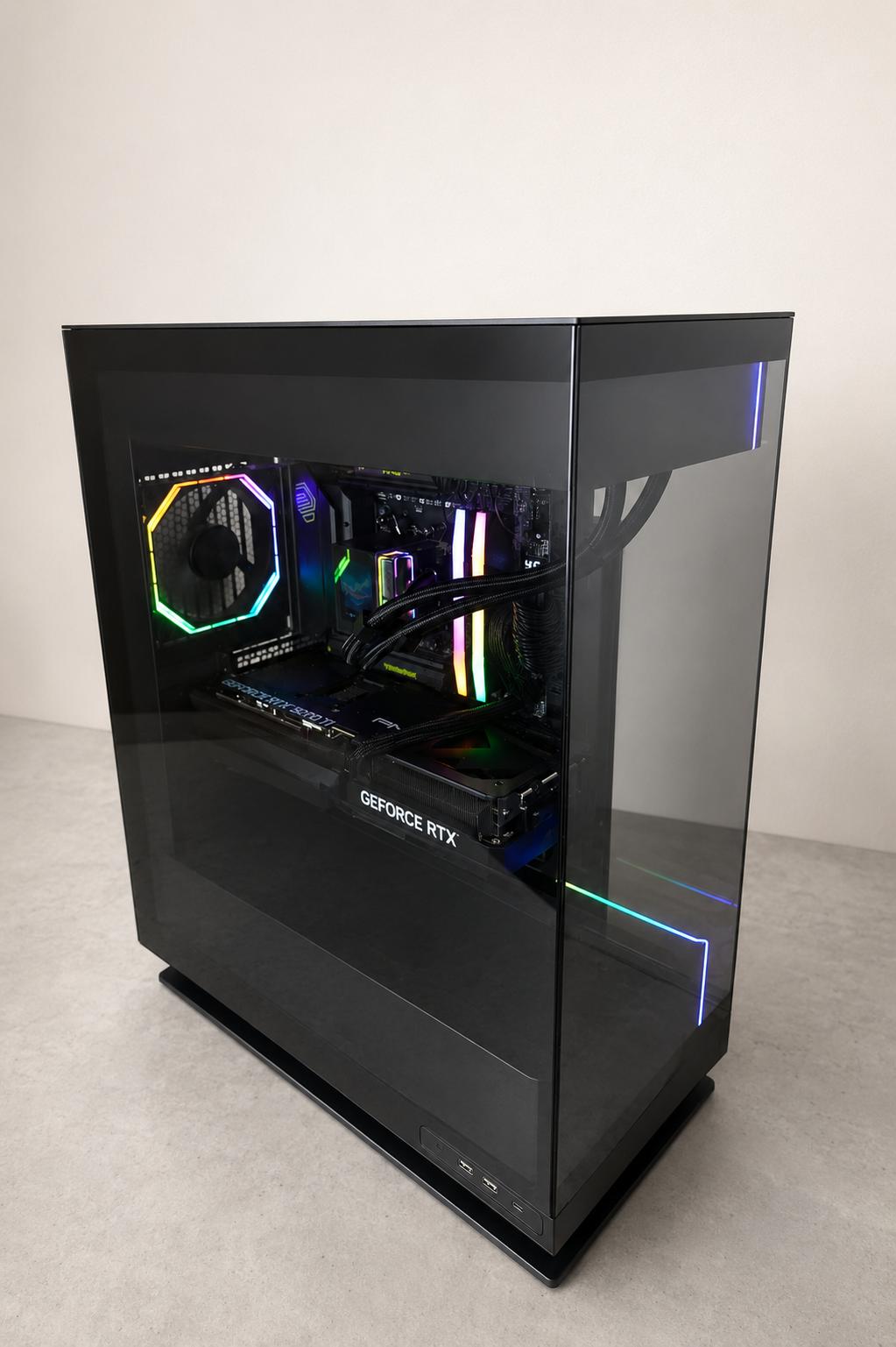 Phantek Evolv X2 - 9850X3D+5070 TI Black 4k build