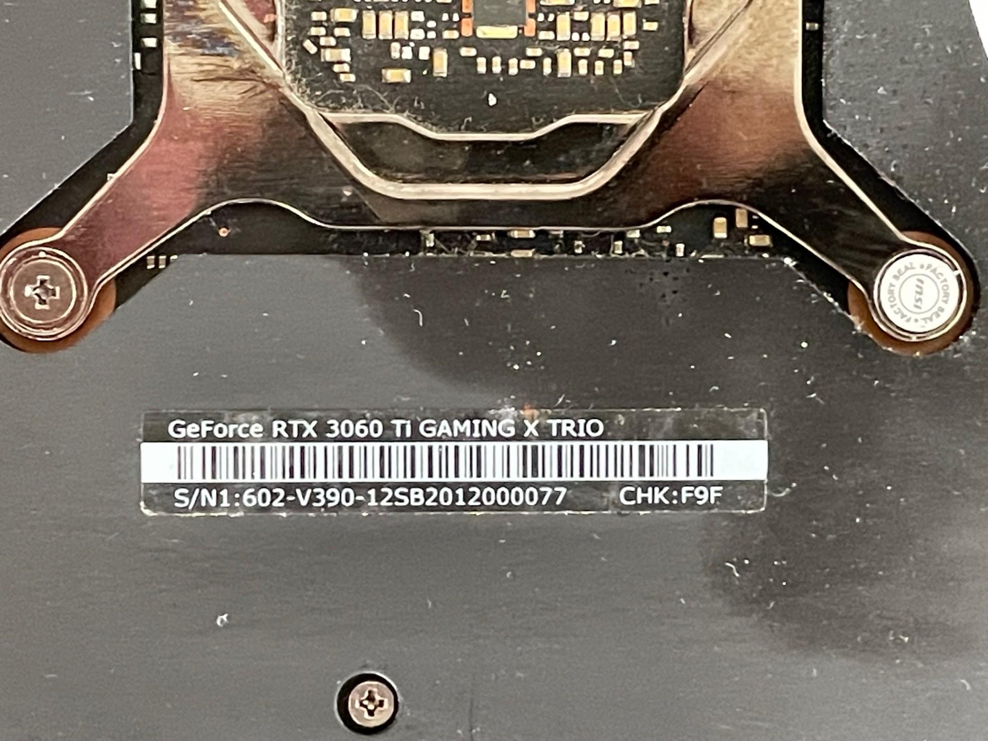 MSI Geforce RTX 3060 Ti GAMING X TRIO, Works but AS IS for PARTS ONLY