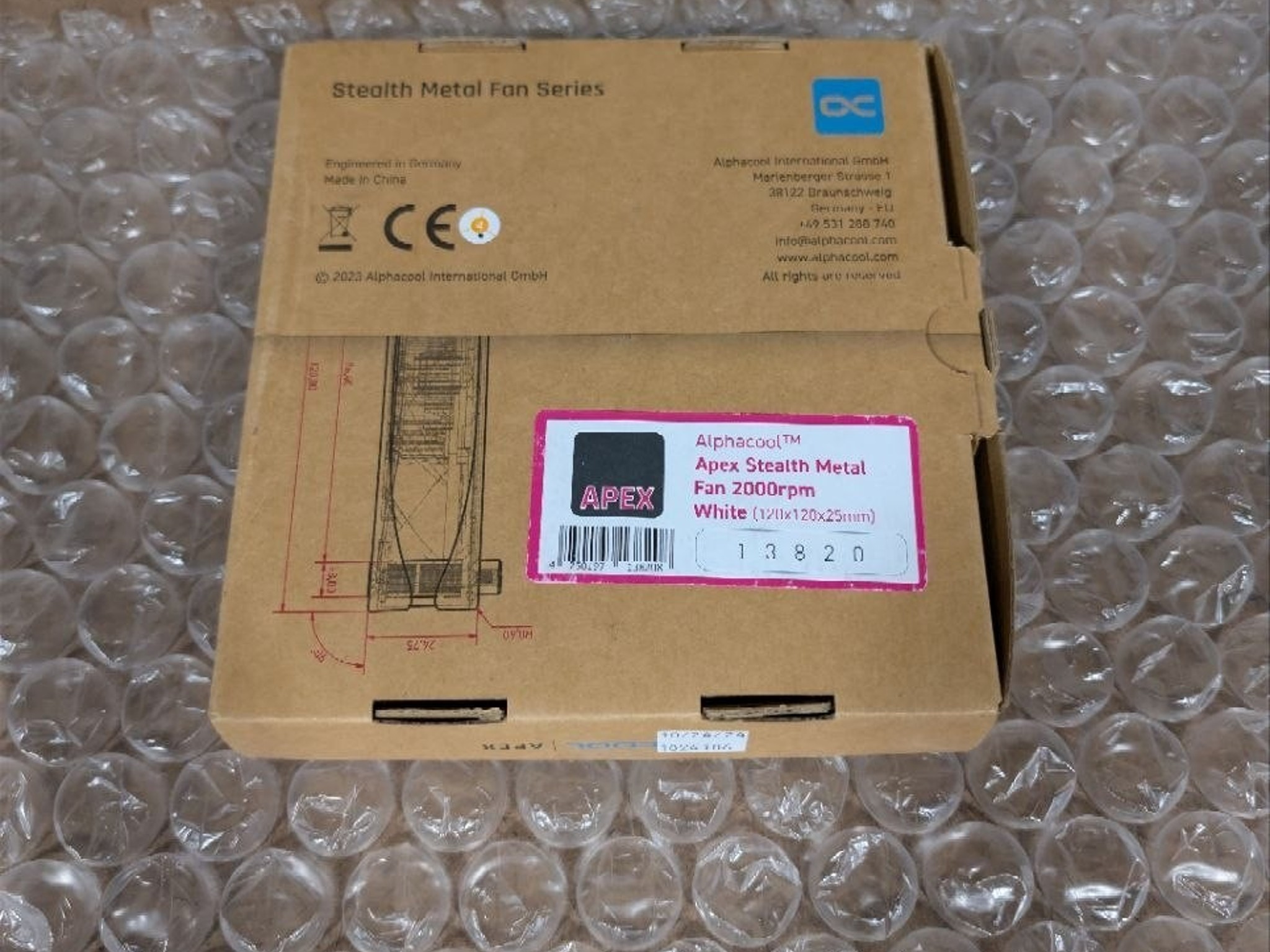 Alphacool Apex Stealth Metal Fan 2000rpm White - 120x120x25mm (13820)