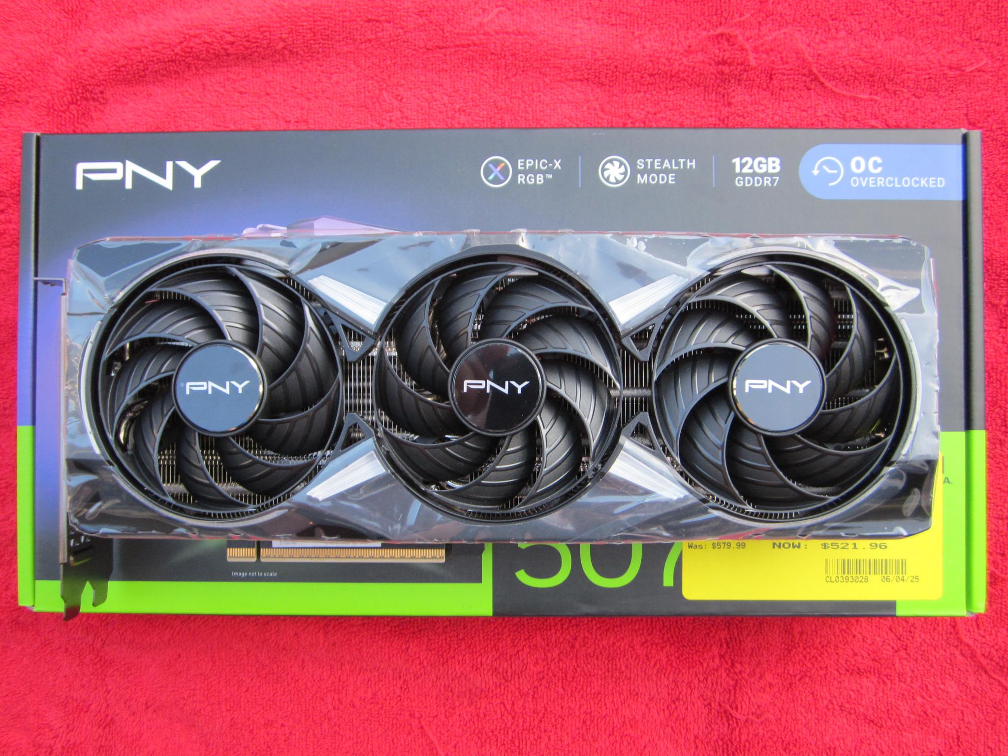New Open Box! PNY RTX 5070 12Gb ARGB EPIC-X Overclocked