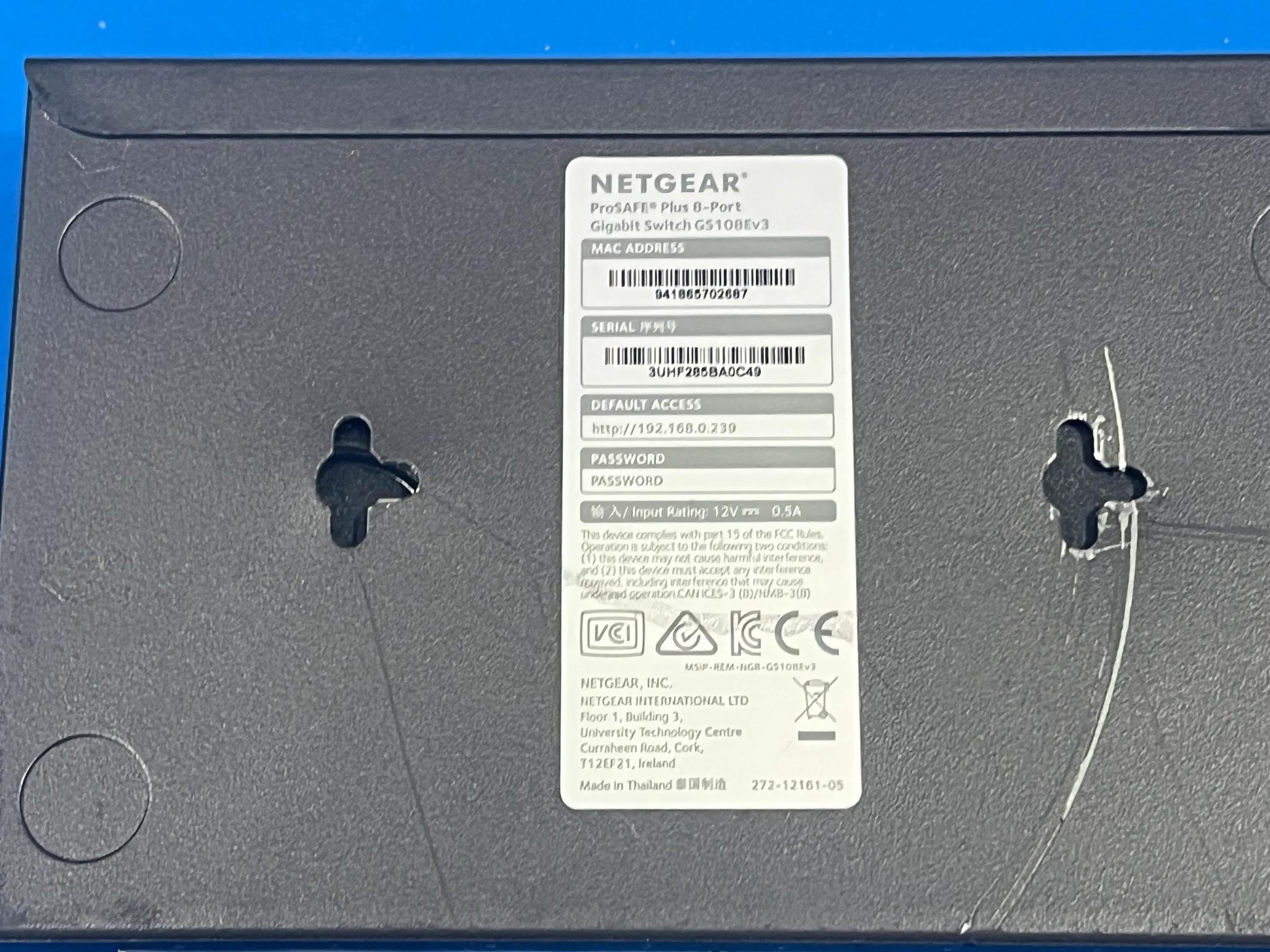 NETGEAR GS108Ev3 — 8-Port Gigabit Ethernet Plus Managed Switch