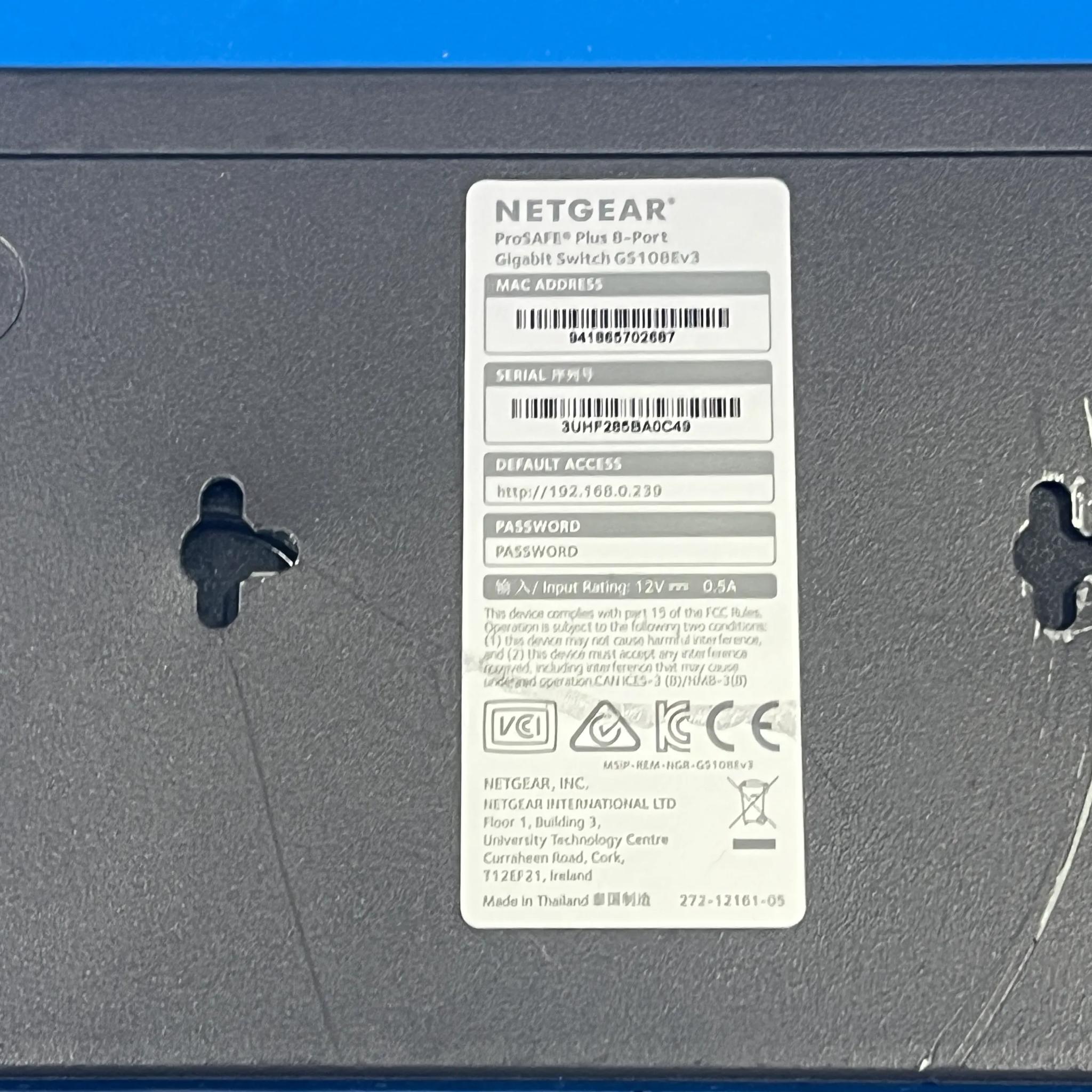 NETGEAR GS108Ev3 — 8-Port Gigabit Ethernet Plus Managed Switch