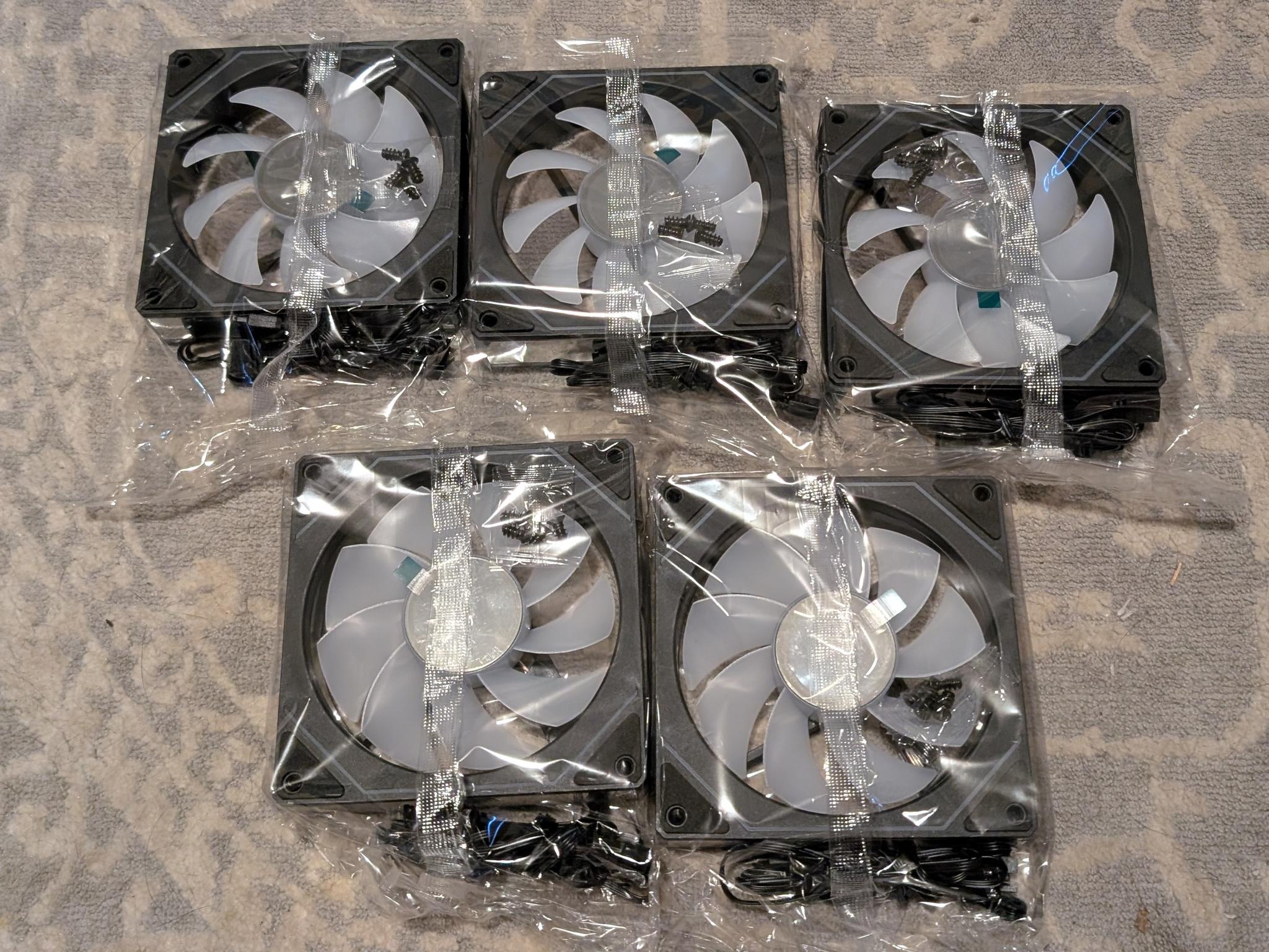 3 Forward facing fans and 2 reverse fans