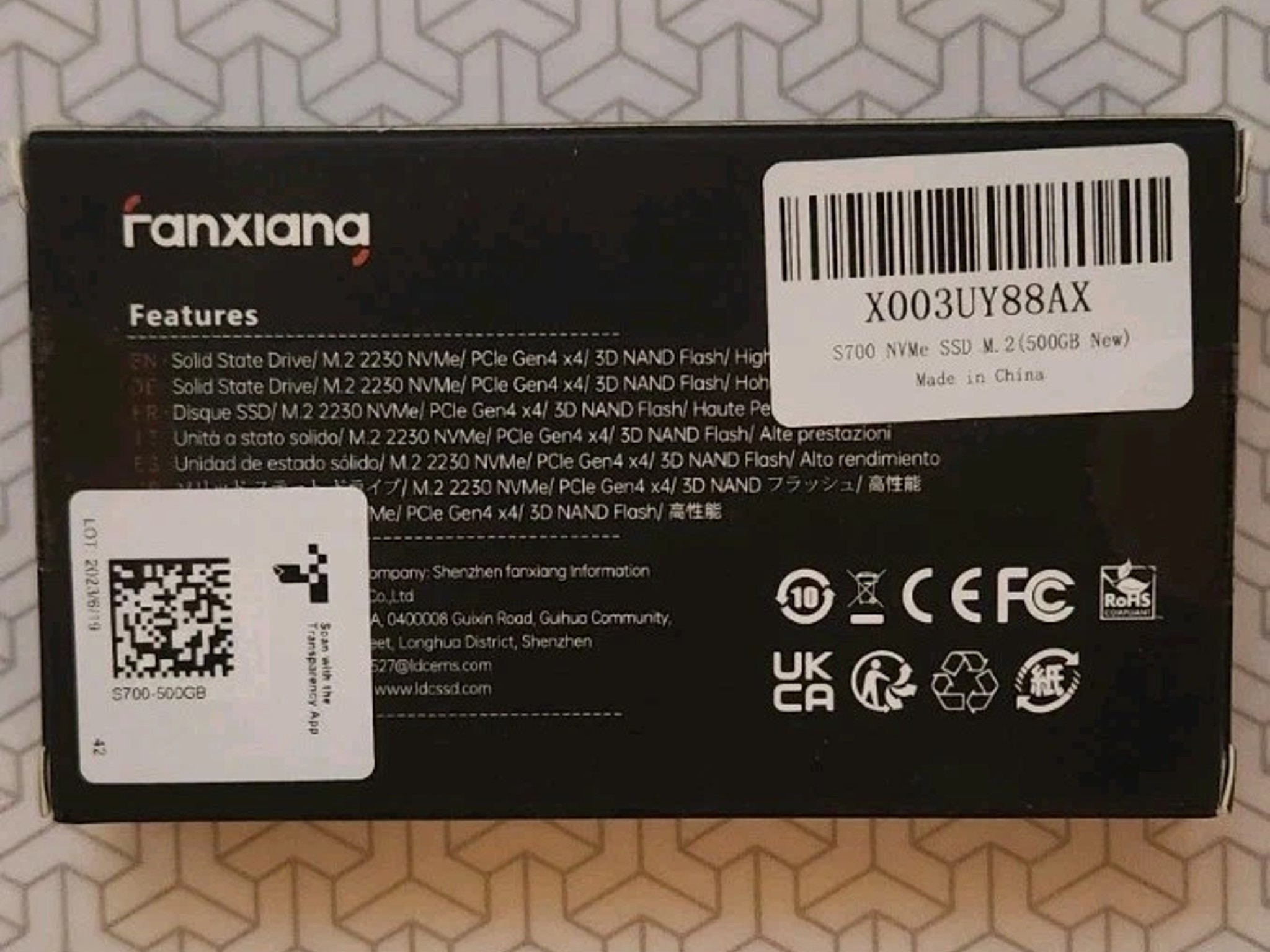FanXiang S700 PCIe 4.0 NVMe M.2 SSD 500gb – Blazing-Fast Speeds