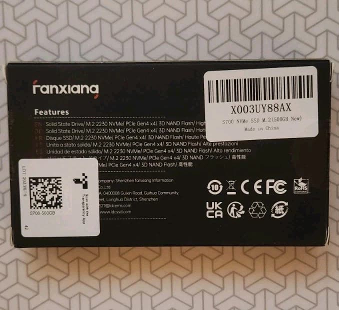 FanXiang S700 PCIe 4.0 NVMe M.2 SSD 500gb – Blazing-Fast Speeds