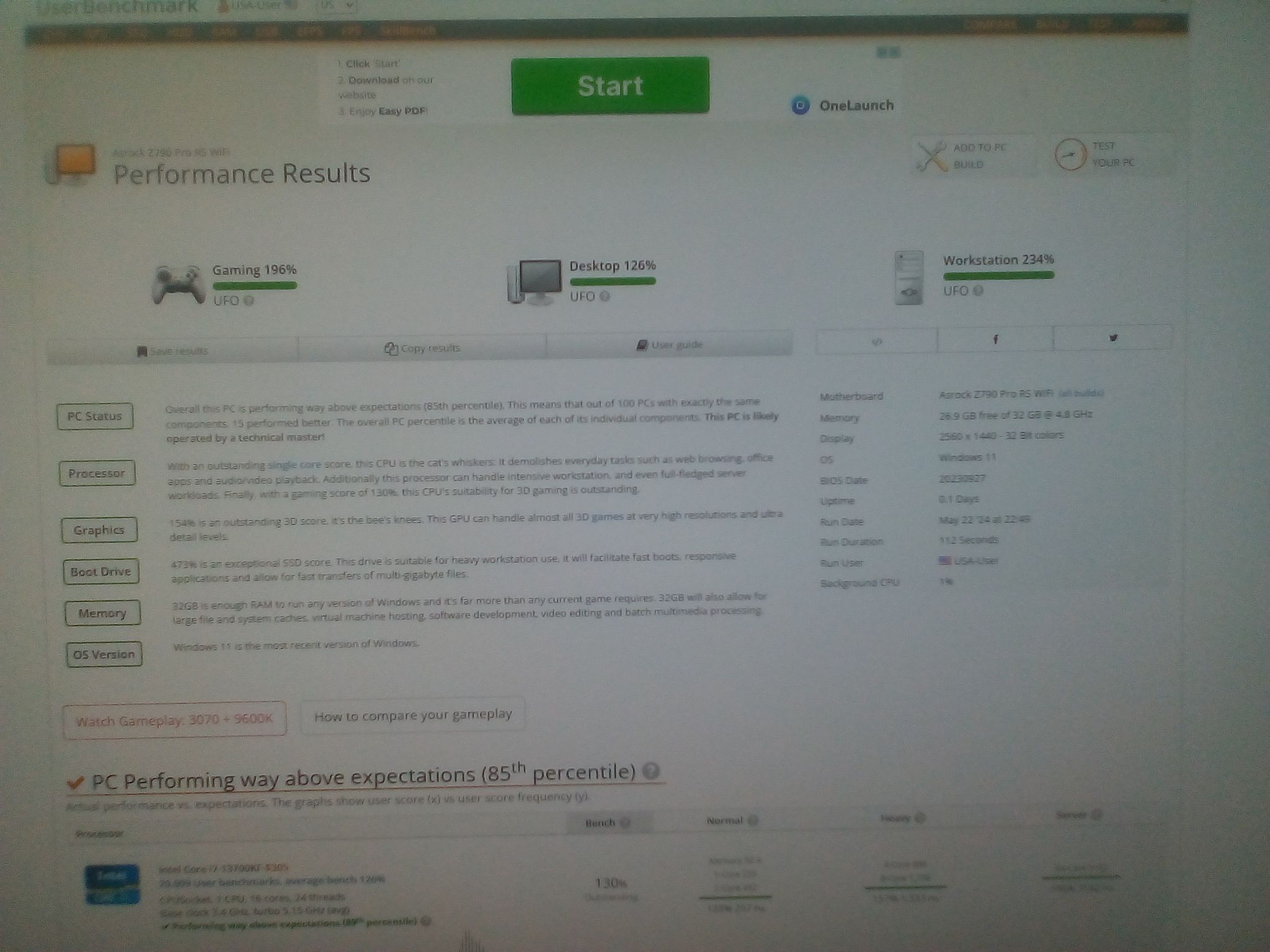 I7-13700KF CPU/ RTX 3070 GPU