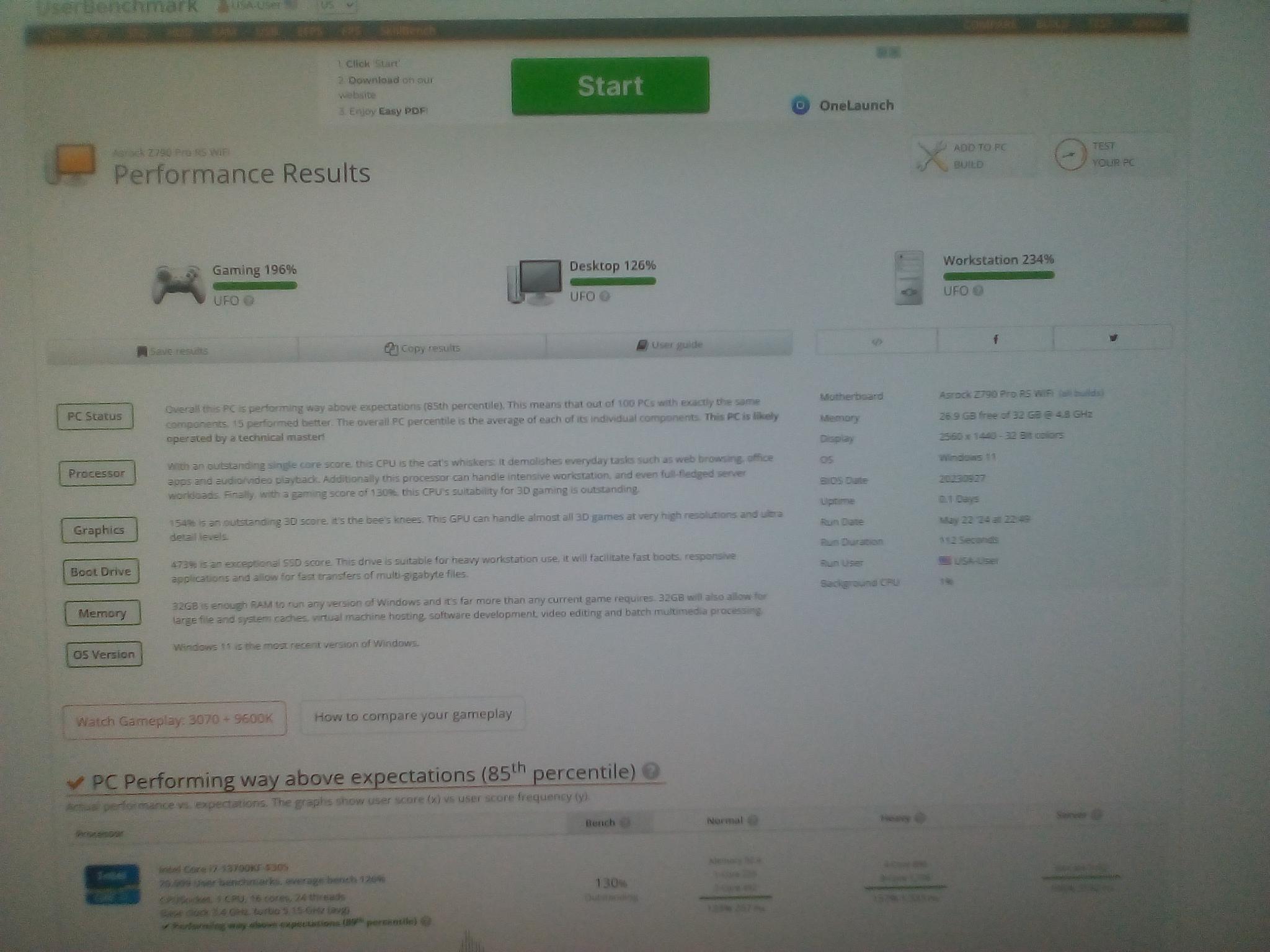 I7-13700KF CPU/ RTX 3070 GPU