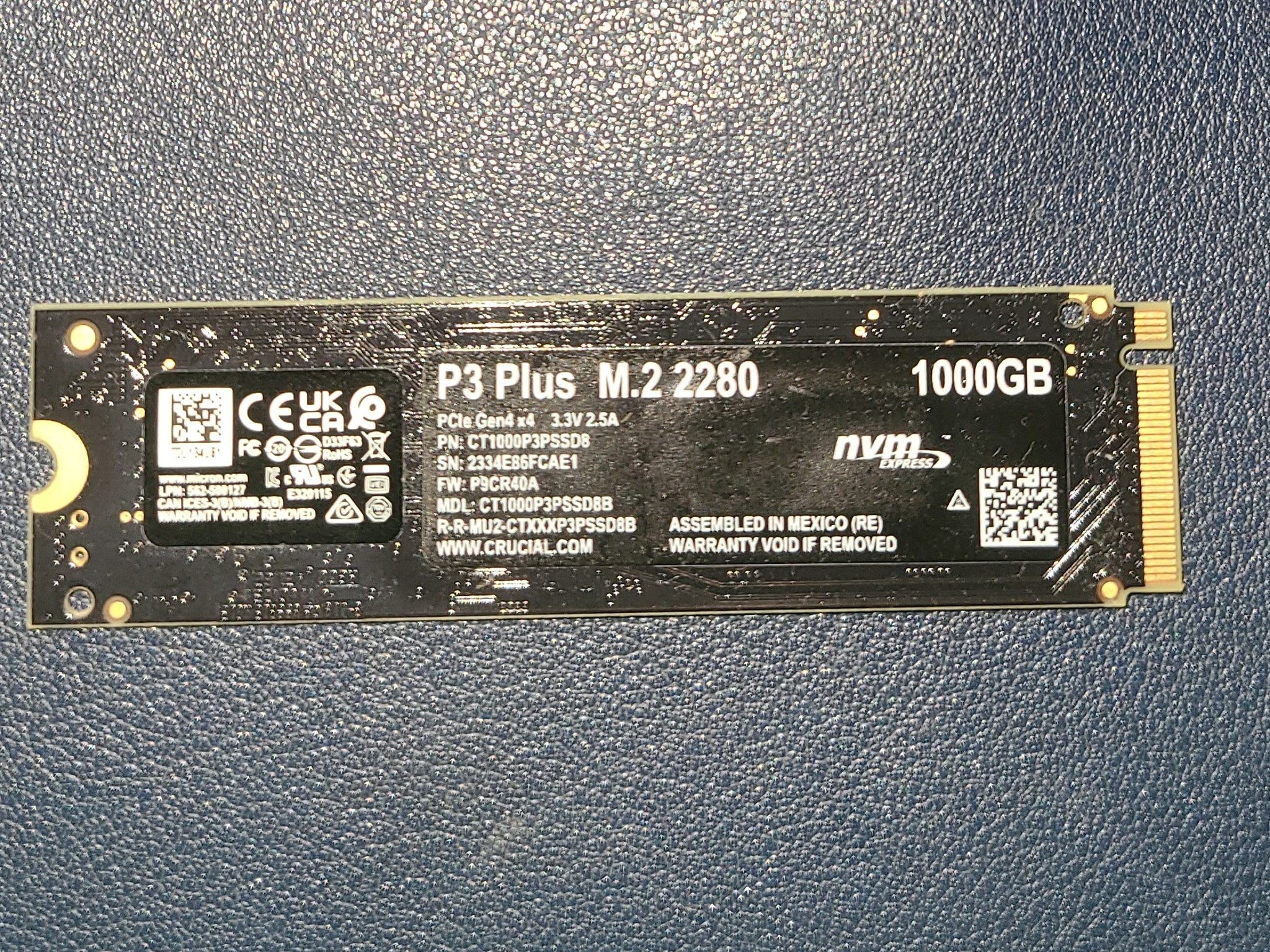 1 TB Crucial P3 Plus Gen 4 M.2 Drive