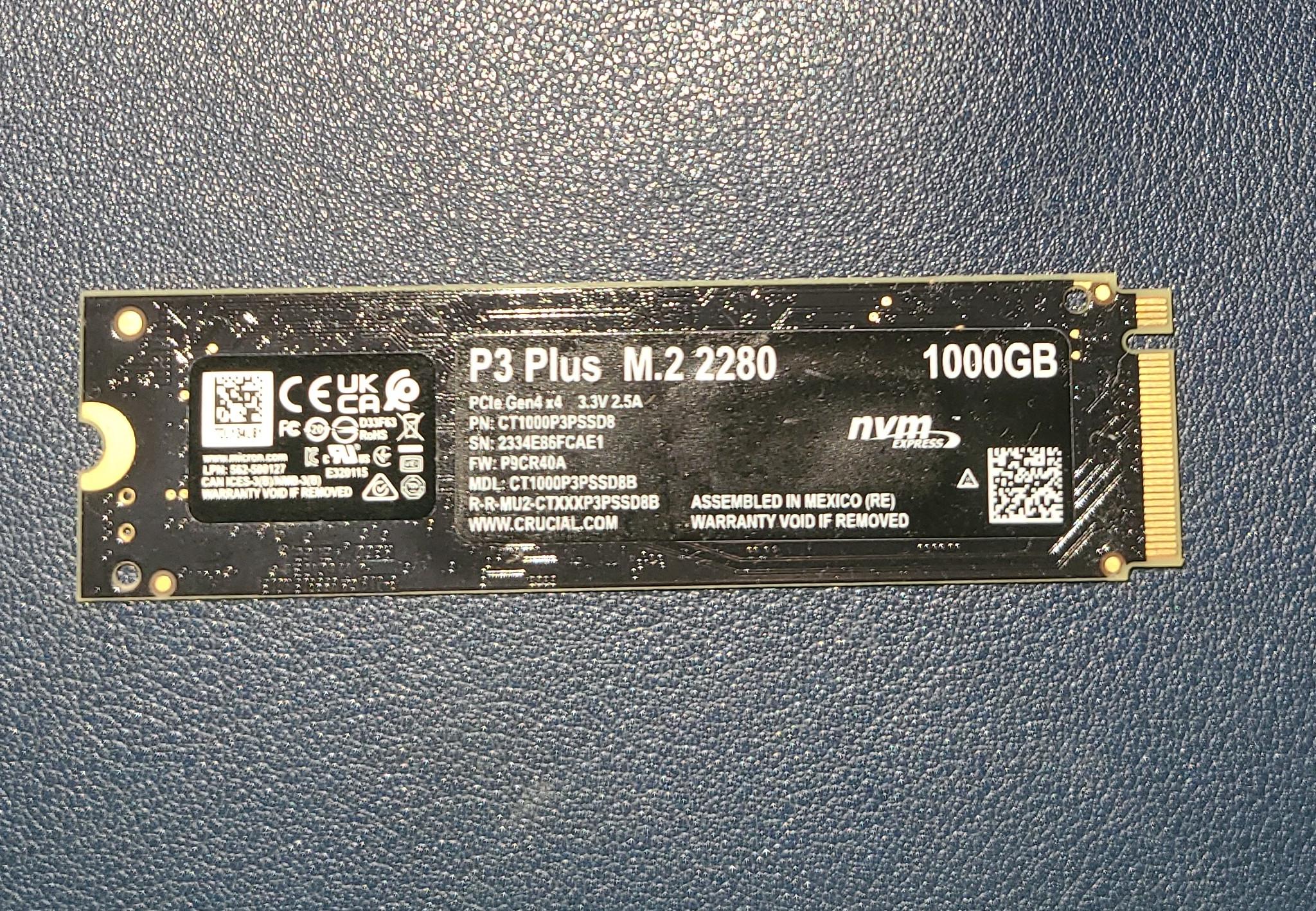1 TB Crucial P3 Plus Gen 4 M.2 Drive