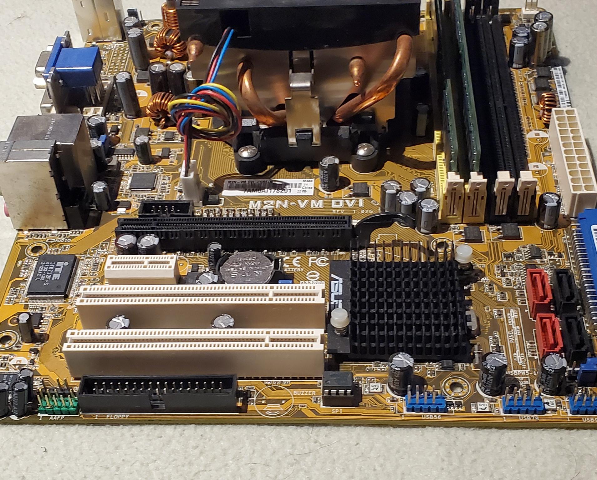 Asus M2N-VM DVI Motherboard | AMD Athlon x2 6000+ | 4GB Ram | Heatsink | I/O Shield |