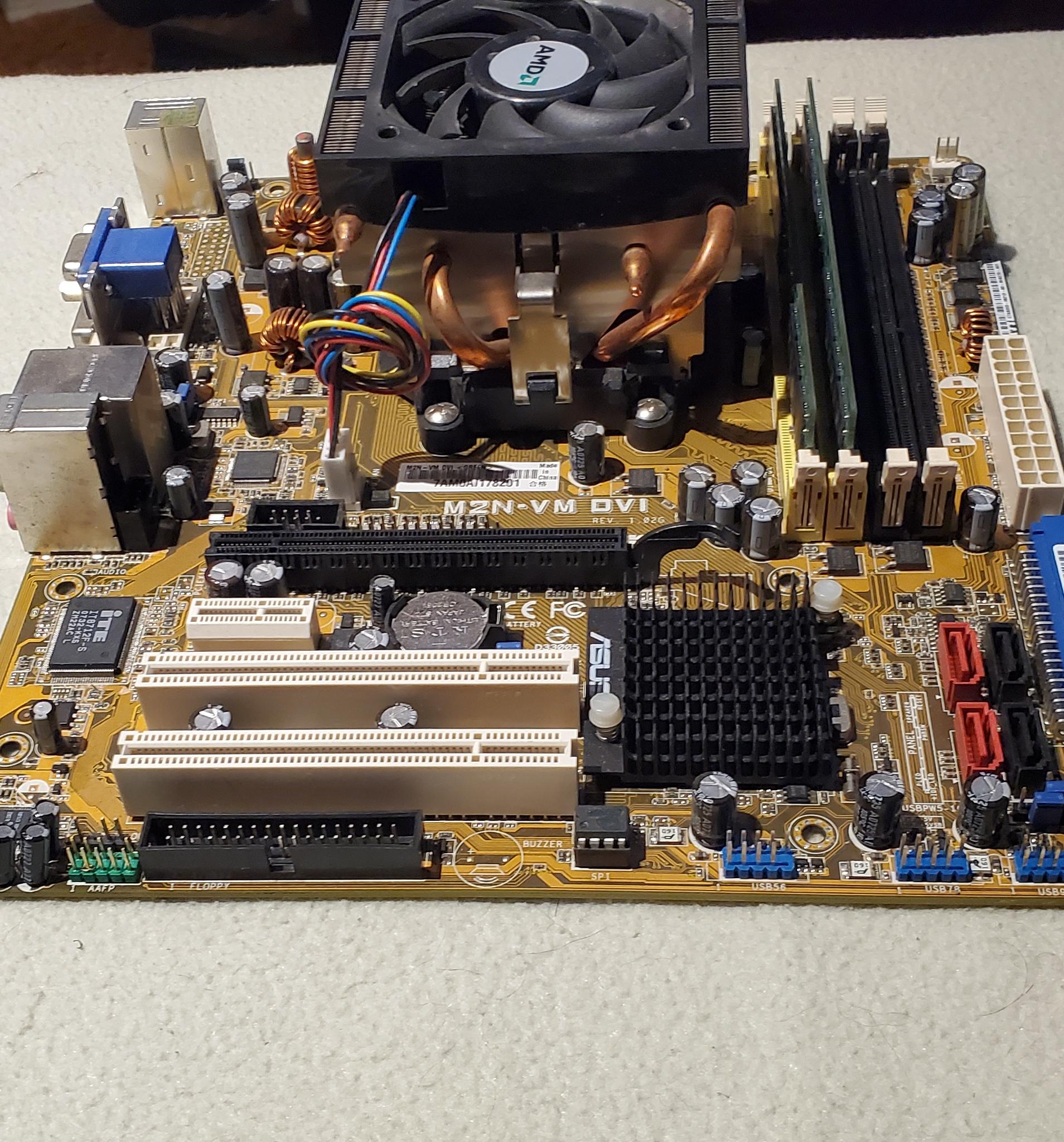Asus M2N-VM DVI Motherboard | AMD Athlon x2 6000+ | 4GB Ram | Heatsink | I/O Shield |
