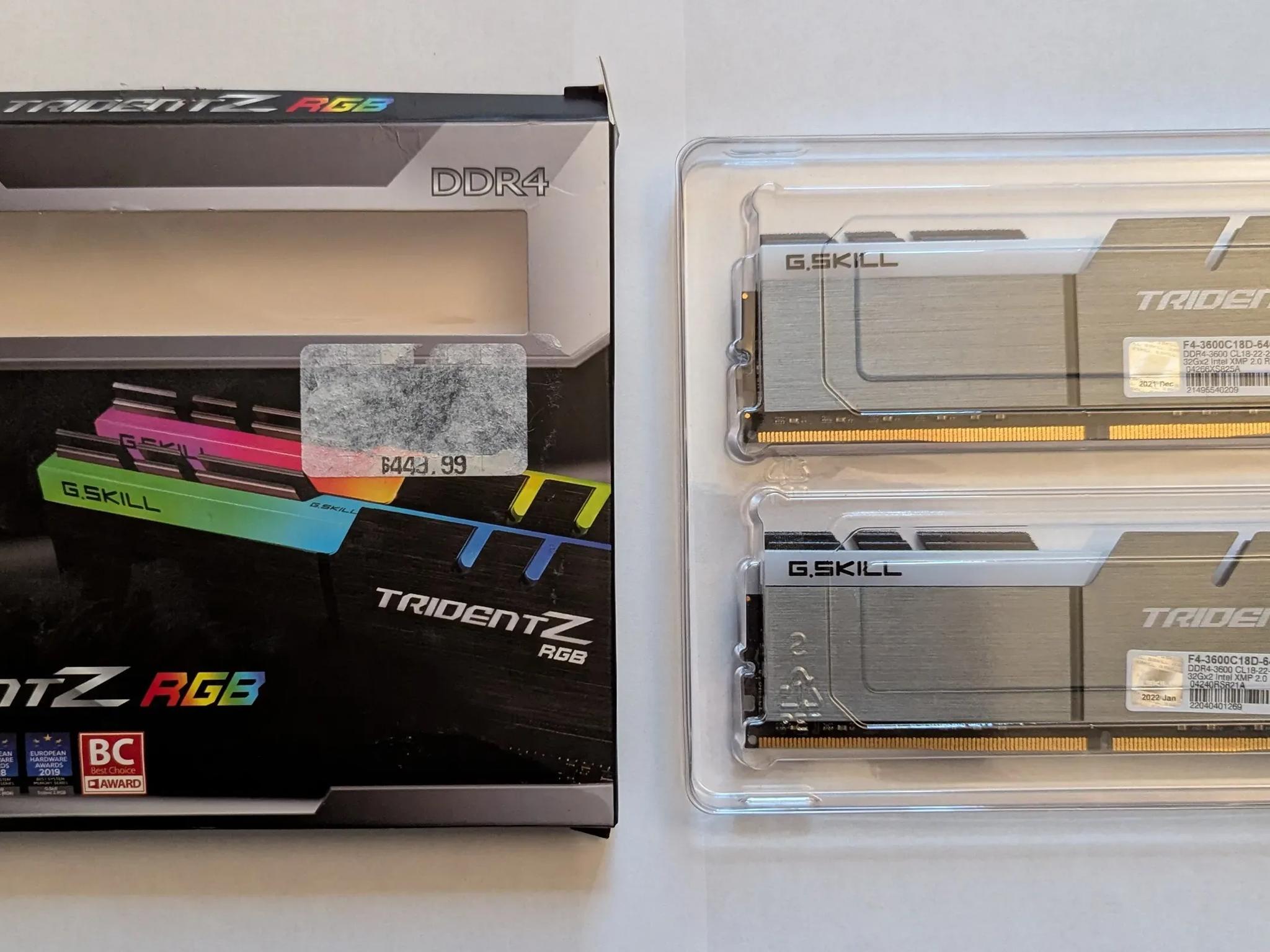 AMD Ryzen 7 5800X AM4 8-Core Processor BNIB + G.SKILL TridentZ RGB 64GB (2 x 32GB) DDR4 3600Mhz