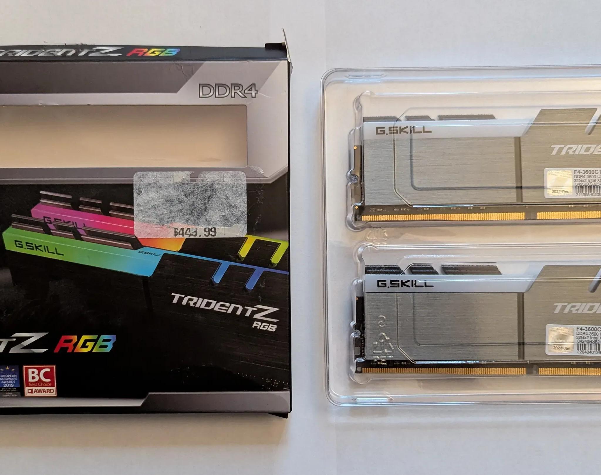AMD Ryzen 7 5800X AM4 8-Core Processor BNIB + G.SKILL TridentZ RGB 64GB (2 x 32GB) DDR4 3600Mhz