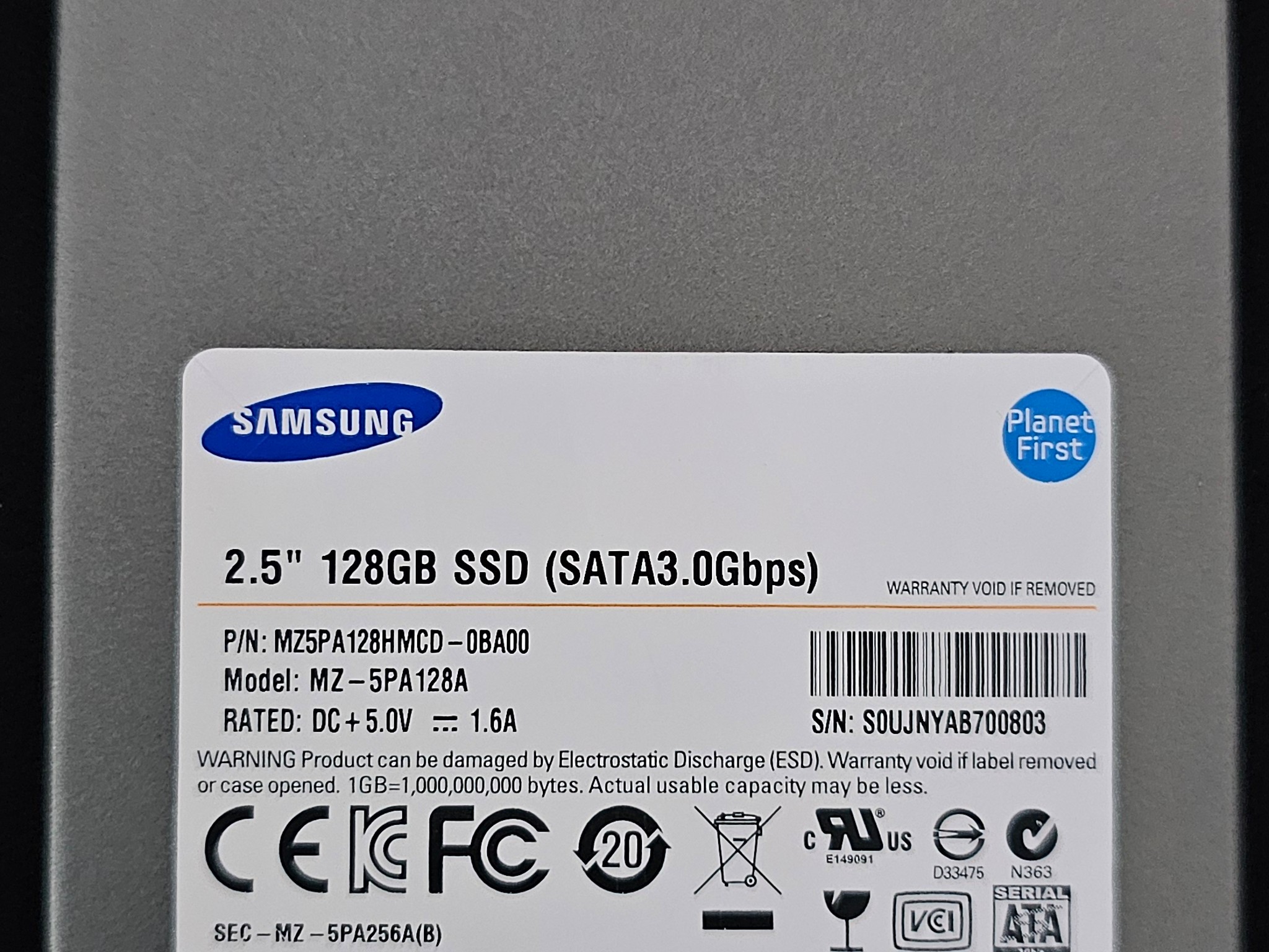 Samsung 470 Series 128GB SATAII 2.5"x9mm SSD