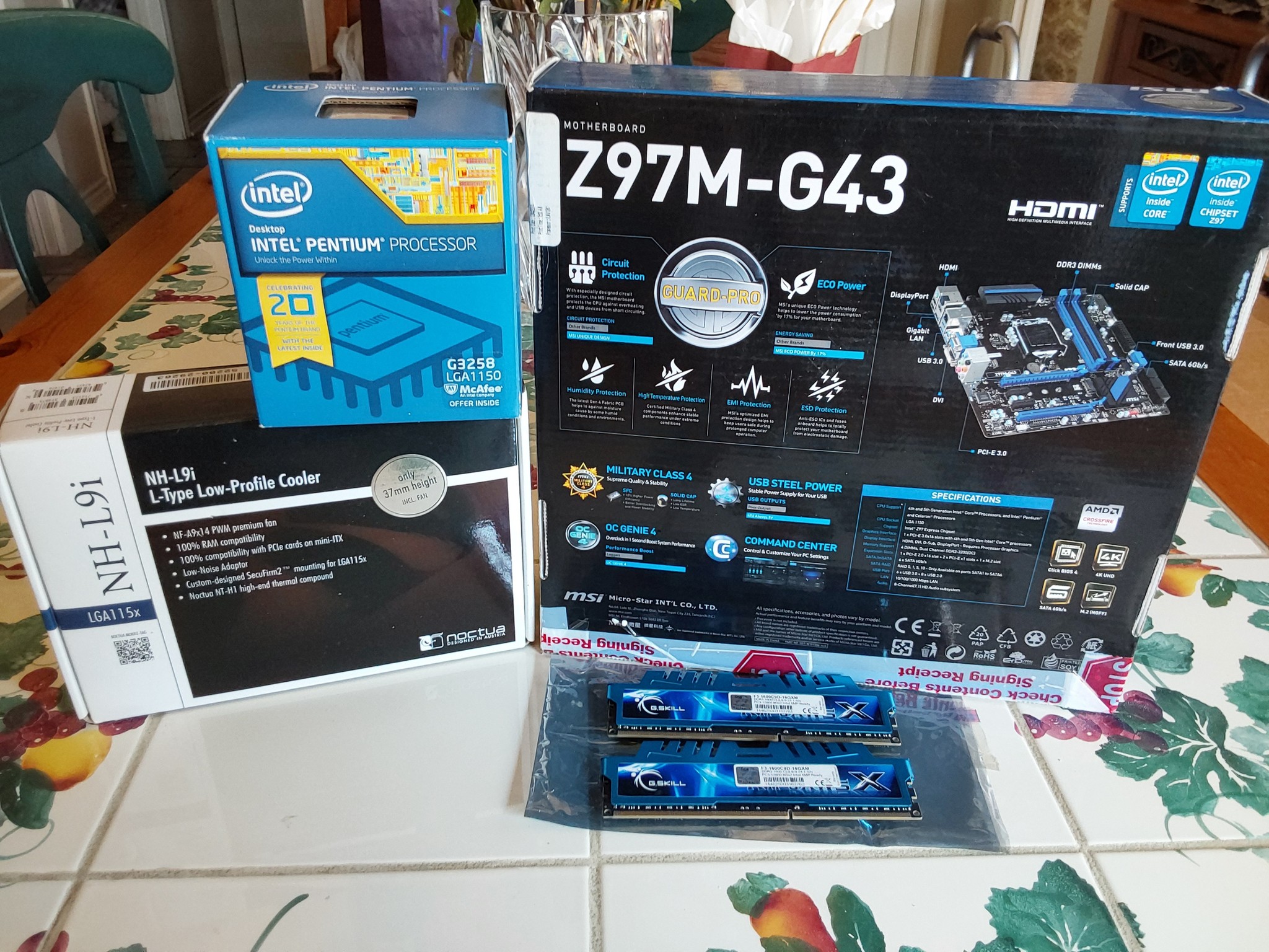 Working Combo! MSI Z97M + Intel Pentium 20th Anniv. Edition G3258 + Noctua NHL9i Cooler + 16GB DDR3