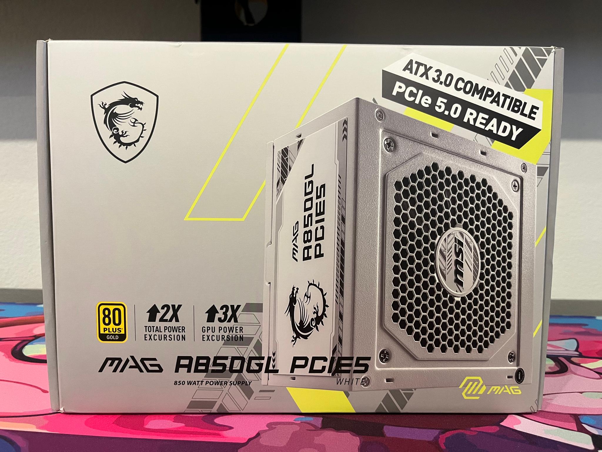 MSI MAG A850GL PCIE5 850 Watt PSU (Like New, Color: White)